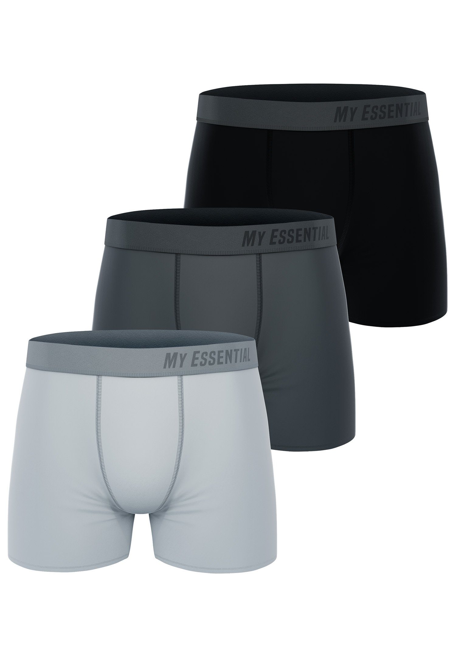 My Essential Clothing Boxershorts My Essential 3 Pack Boxers Cotton Bio (Spar-Pack, 3-St., 3er-Pack) Anthrazit Melange 3080