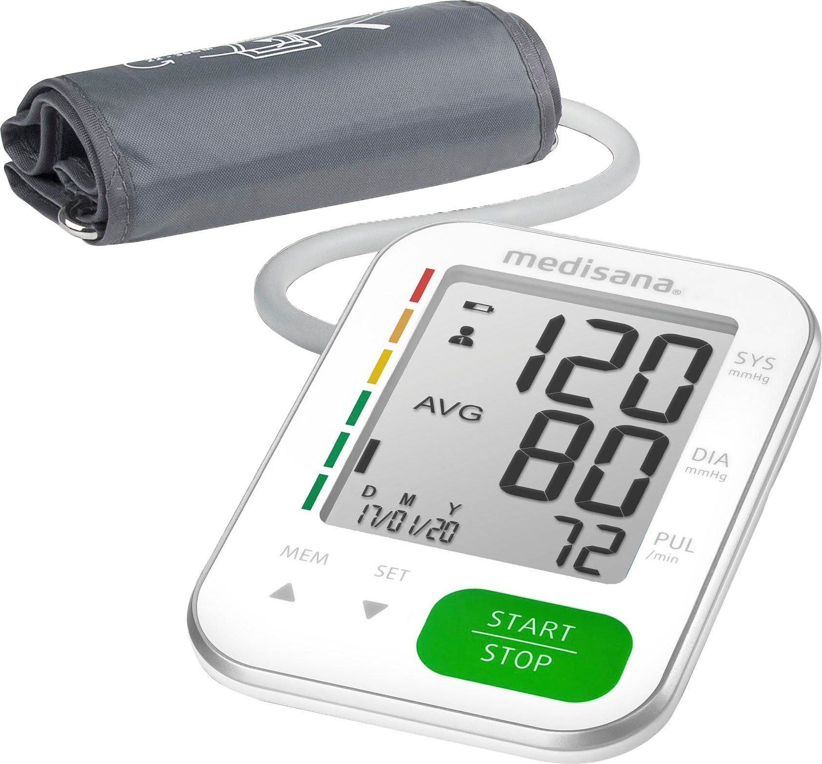 Medisana Oberarm-Blutdruckmessgerät BU565, Besonders großes, leicht  ablesbares Display