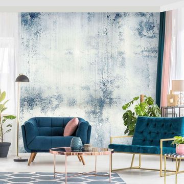 Bilderdepot24 Vliestapete Beton Betonwand Shabby Putz Blau Betonoptik Tapete Industrial Rustikal, Glatt, Matt, (Inklusive Gratis-Kleister oder selbstklebend), Wohnzimmer Schlafzimmer Küche Flur Fototapete Motivtapete Wandtapete