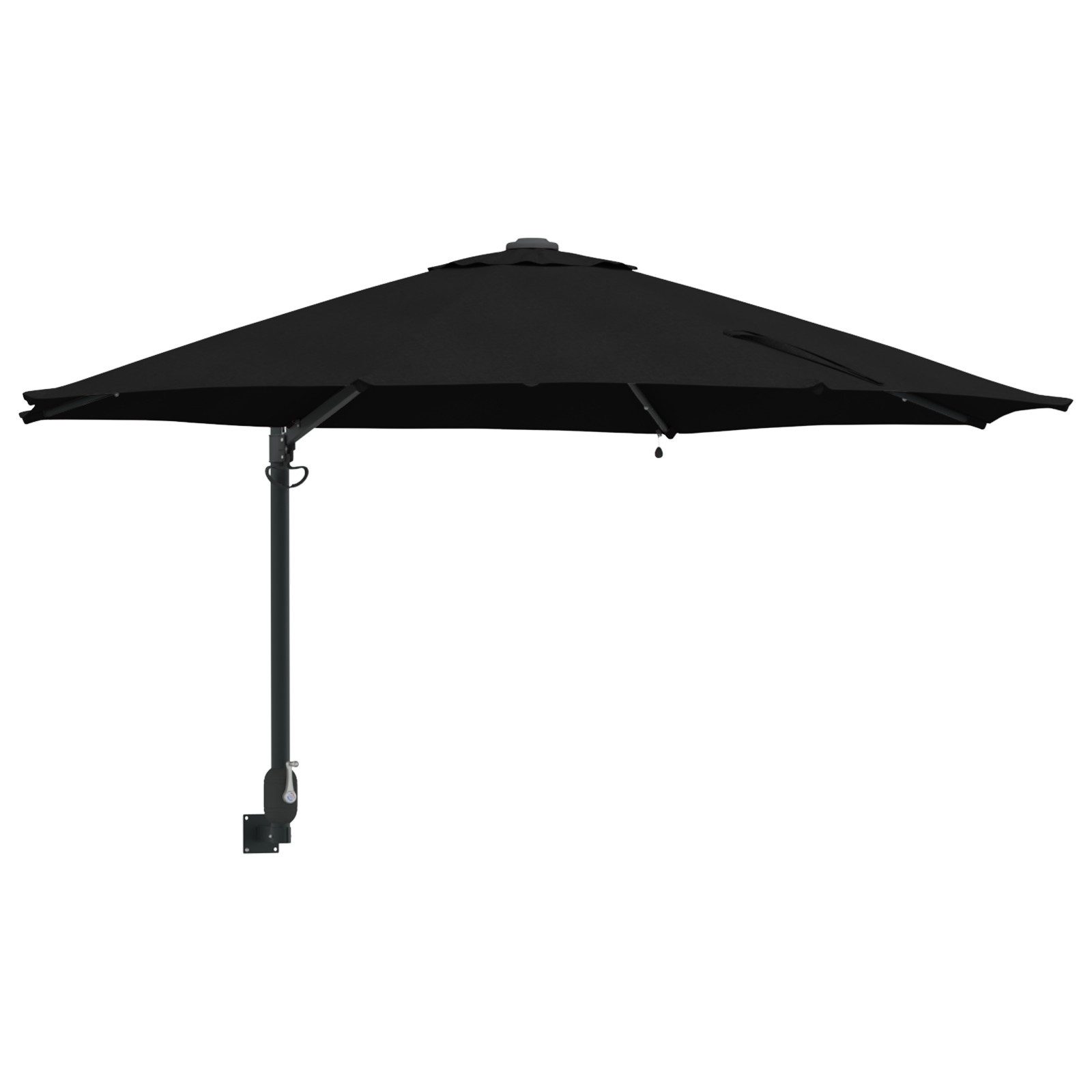 vidaXL Sonnenschirm Wand-Sonnenschirm mit LED-Leuchten Schwarz günstig online kaufen