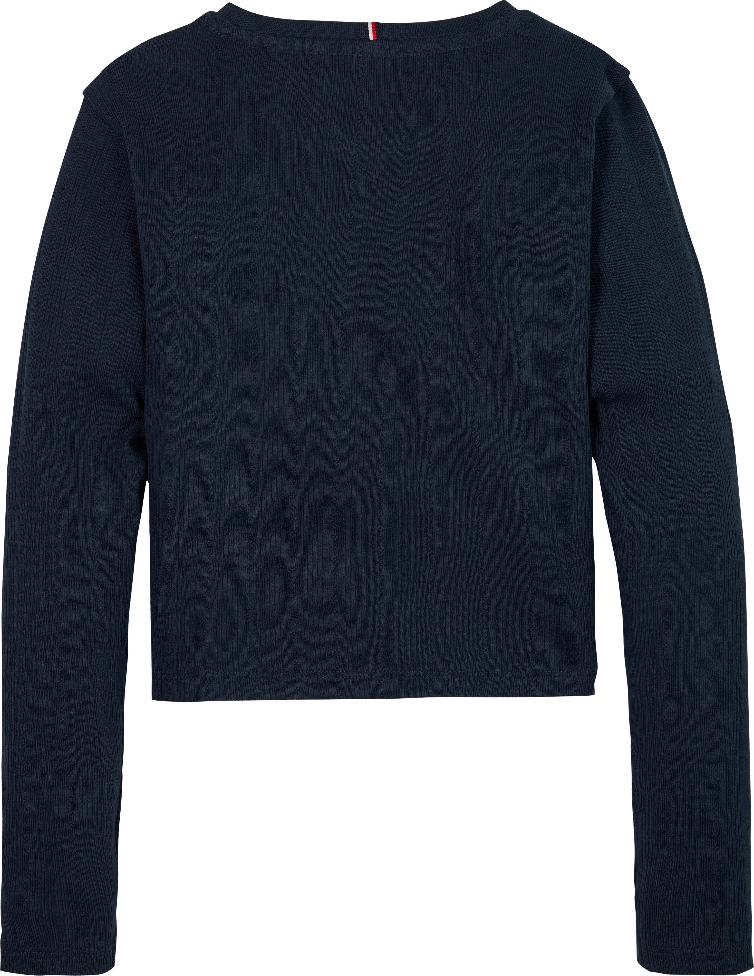 Tommy Hilfiger Langarmshirt POINTELLE TOP LS für Kinder bis 16 Jahre, mit Logo-Druck – Bild 5 von 5