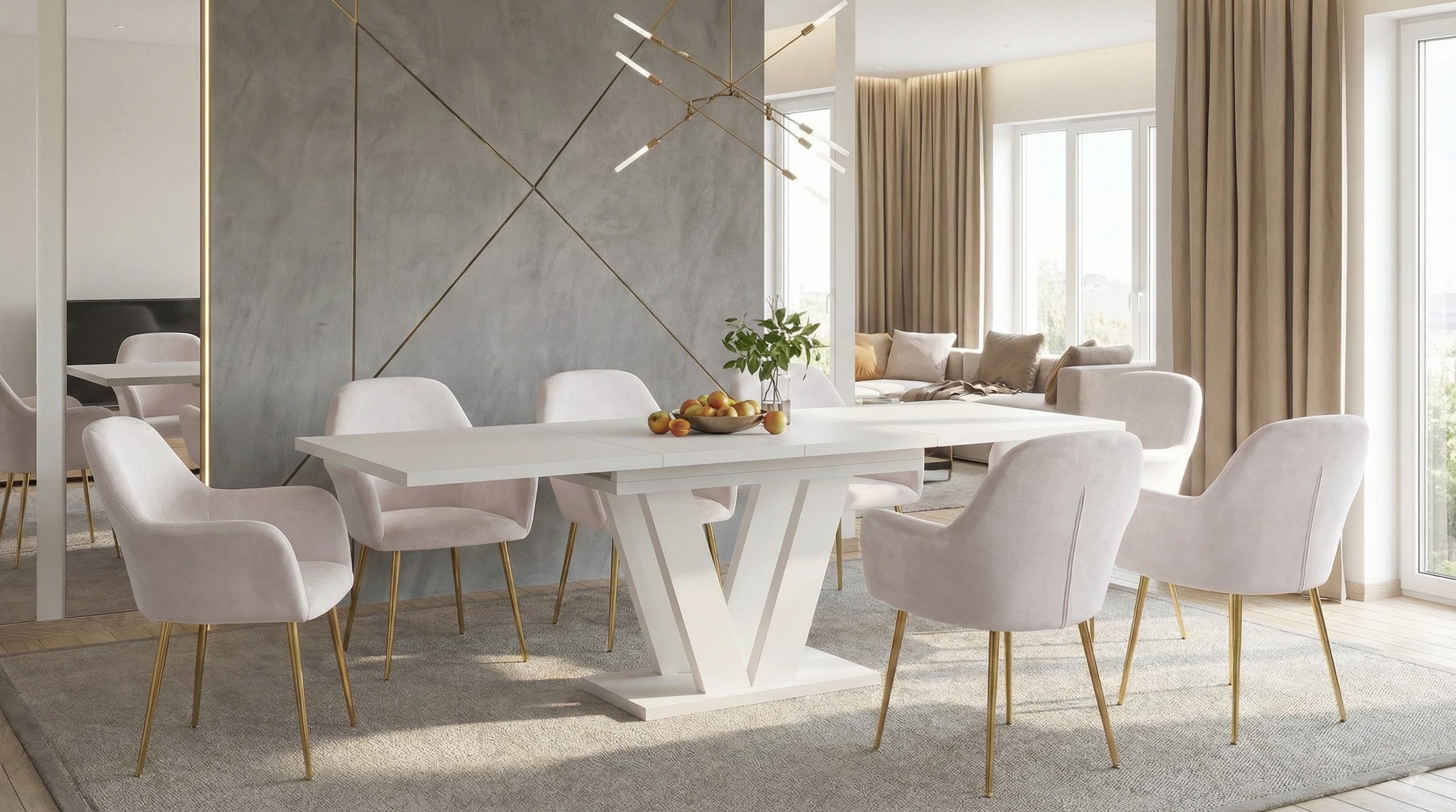 Endo-Moebel Esstisch Lara Esstisch 130–210cm ausziehbar für 8 Personen Tisc günstig online kaufen