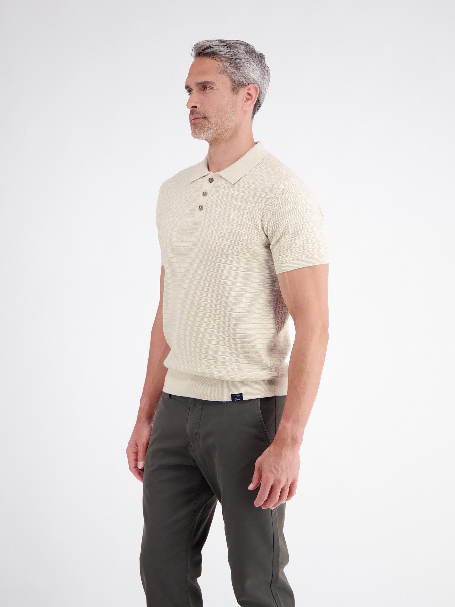 LERROS Poloshirt Polo mit raffinierter Streifenstruktur aus Baumwollstrick