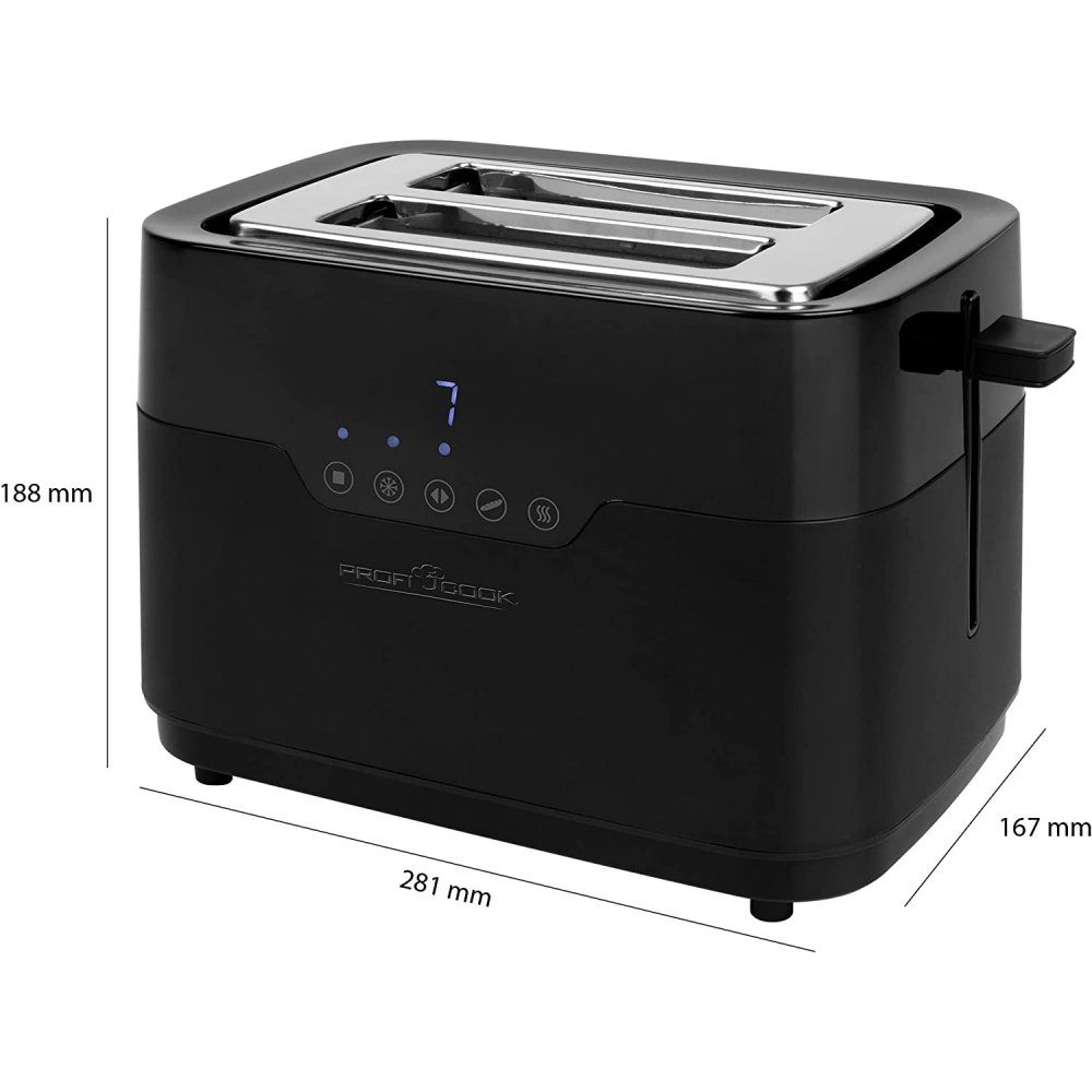 edelstahl/schwarz PC-TA - 1244 Toaster ProfiCook - Toaster