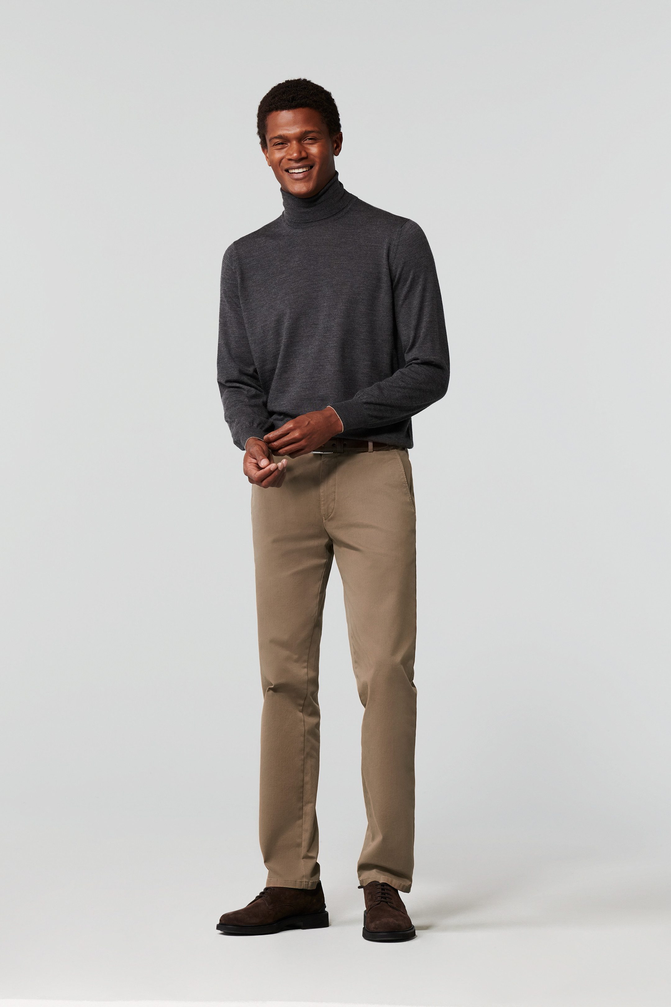 MEYER Chinohose Meyer Hose Chino Roma - beige (1-tlg)