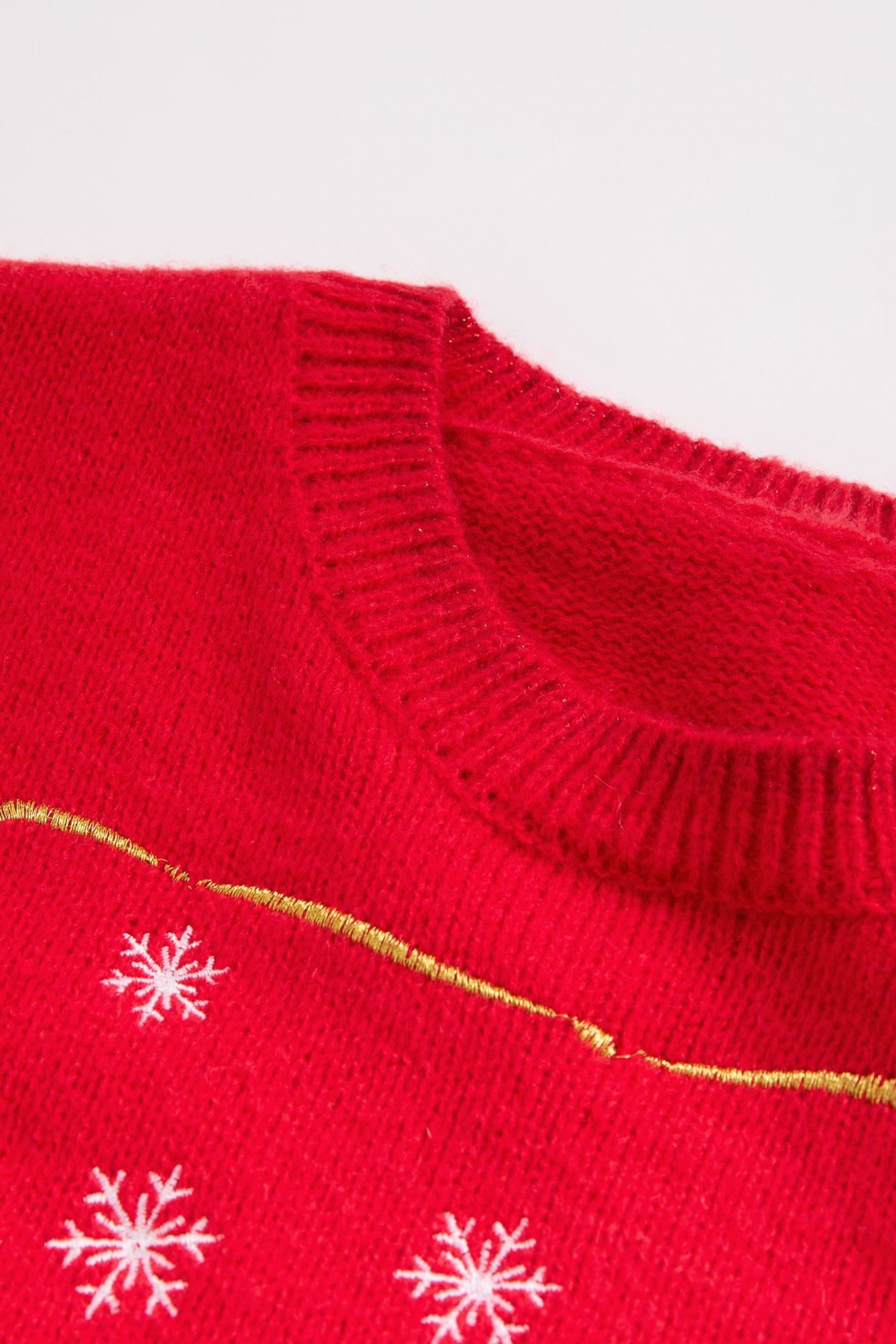 LIPSY Rundhalspullover Lipsy weihnachtlicher Strickpullover mit Slogan (1-tlg)