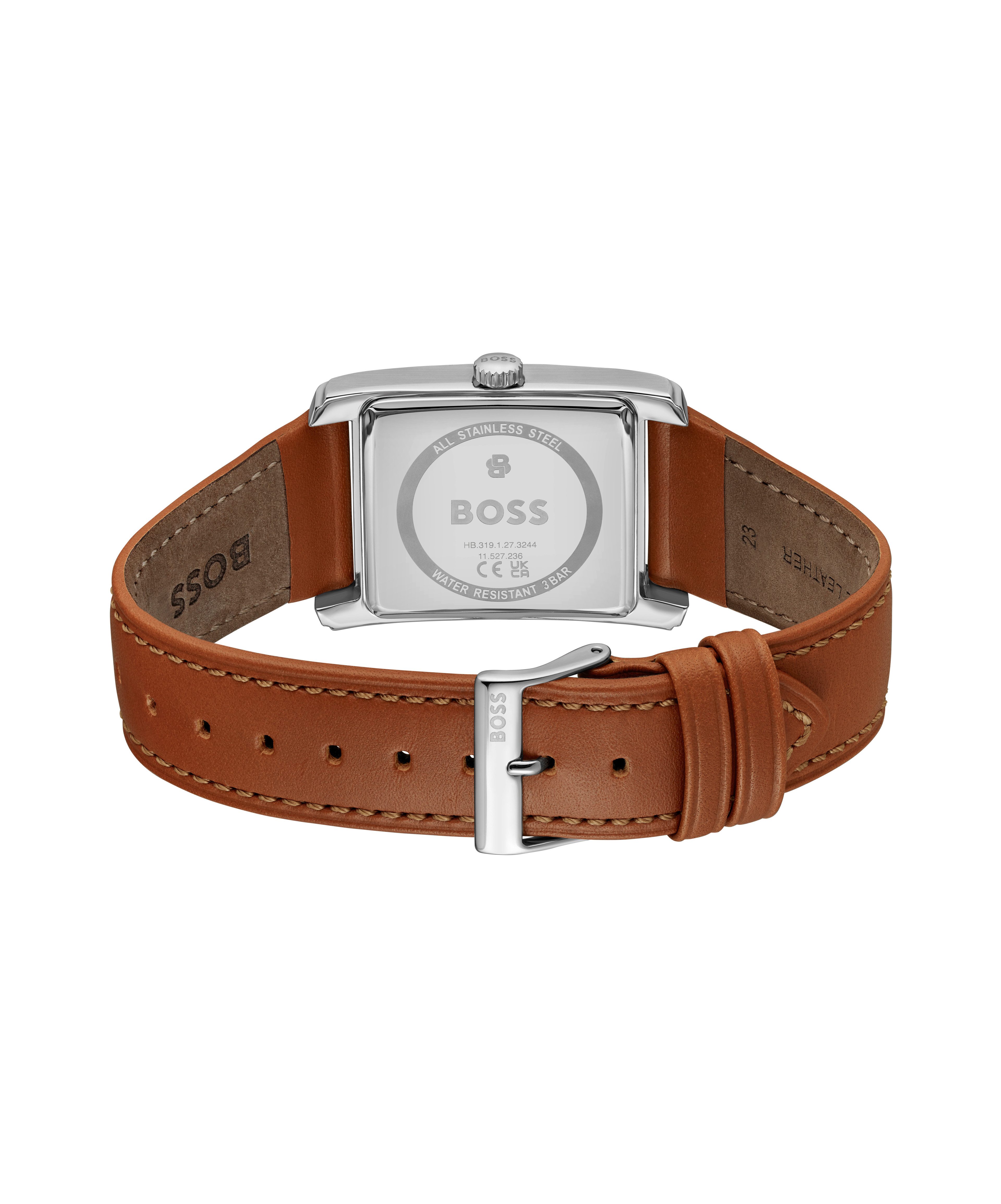 BOSS Multifunktionsuhr PRINCIPLE DRESS MULTI 1514316, Quarzuhr, Armbanduhr, Herrenuhr, Lederarmband, analog