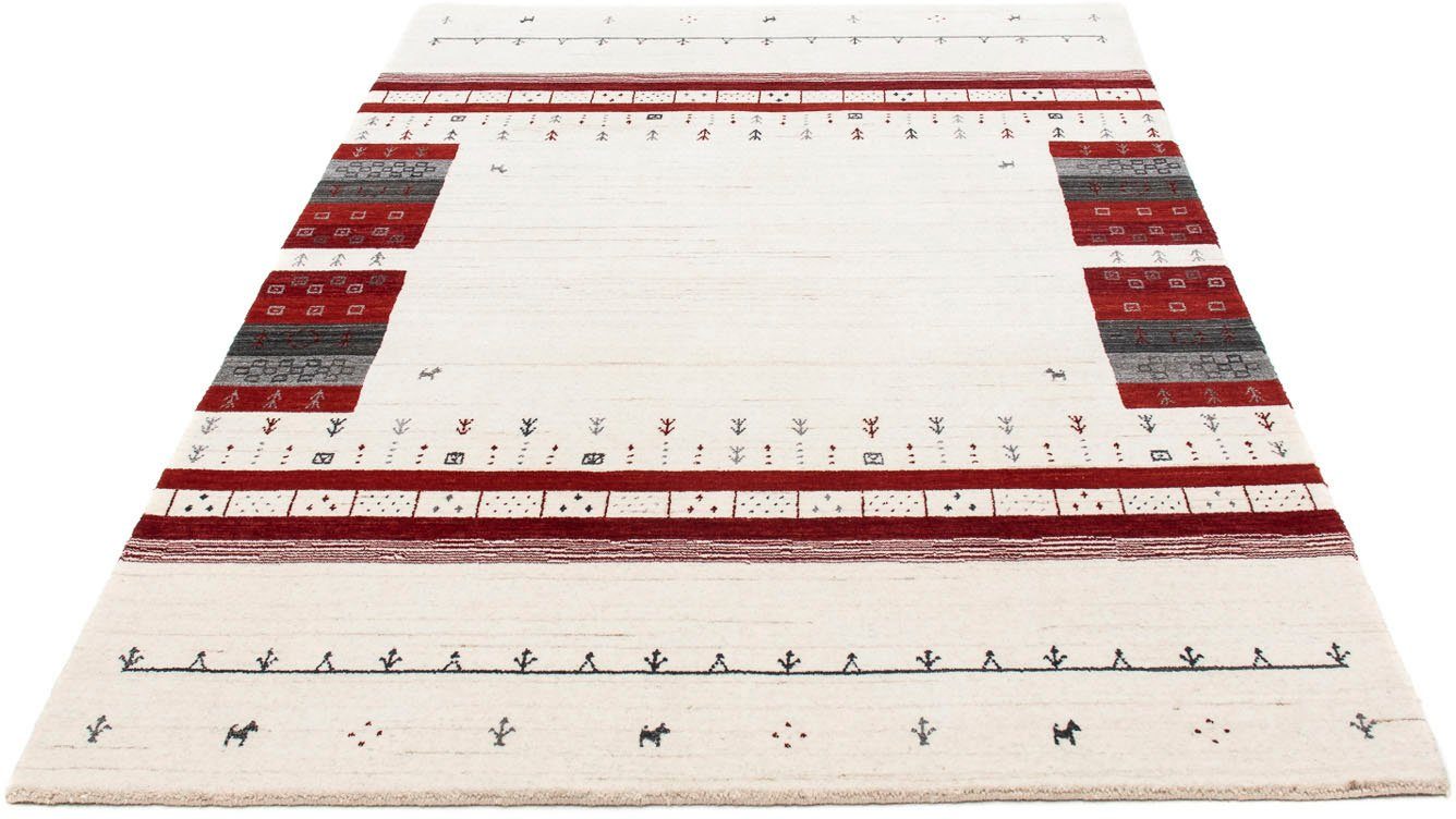 Wollteppich Gabbeh - Loribaft Perser - 200 x 140 cm - beige, morgenland, rechteckig, Höhe: 12 mm, Wohnzimmer, Handgeknüpft, Einzelstück mit Zertifikat