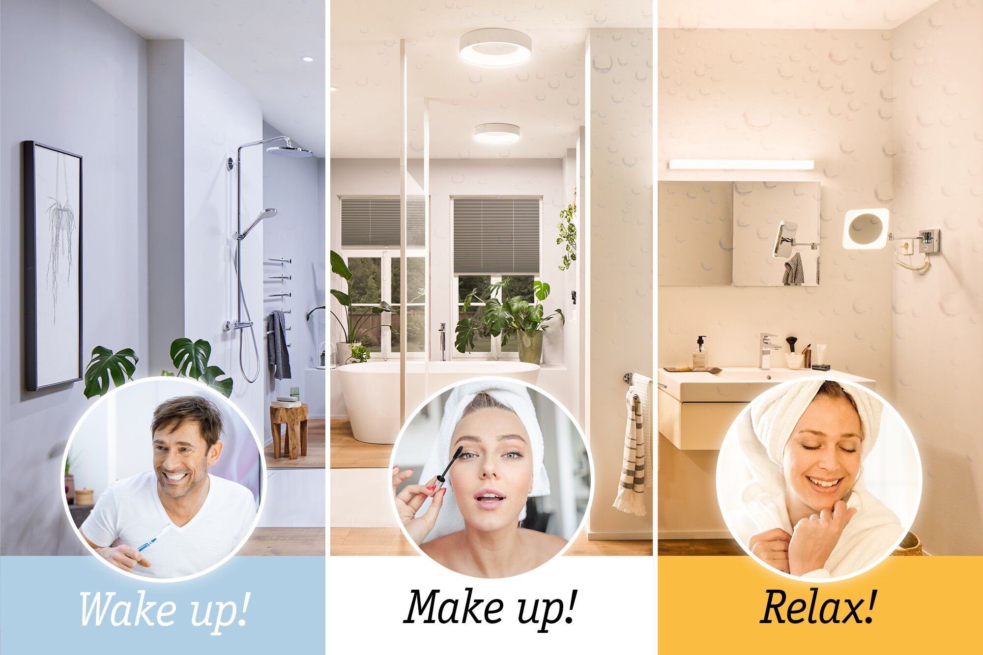 Badezimmerleuchte, Paulmann LED Tageslichtweiß, Luno, Wandleuchte fest Spiegelleuchte integriert,