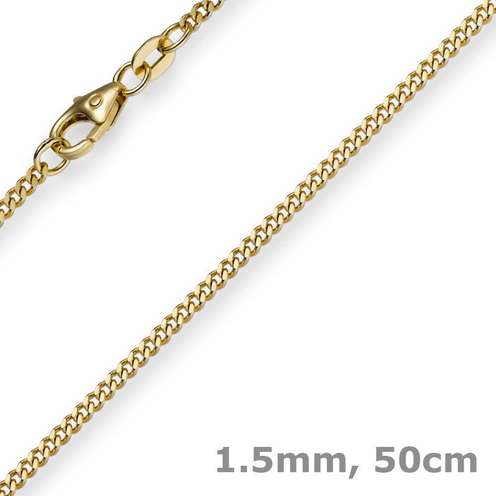 Goldkette 1,5mm Panzerkette aus 585 Gelbgold, 50cm