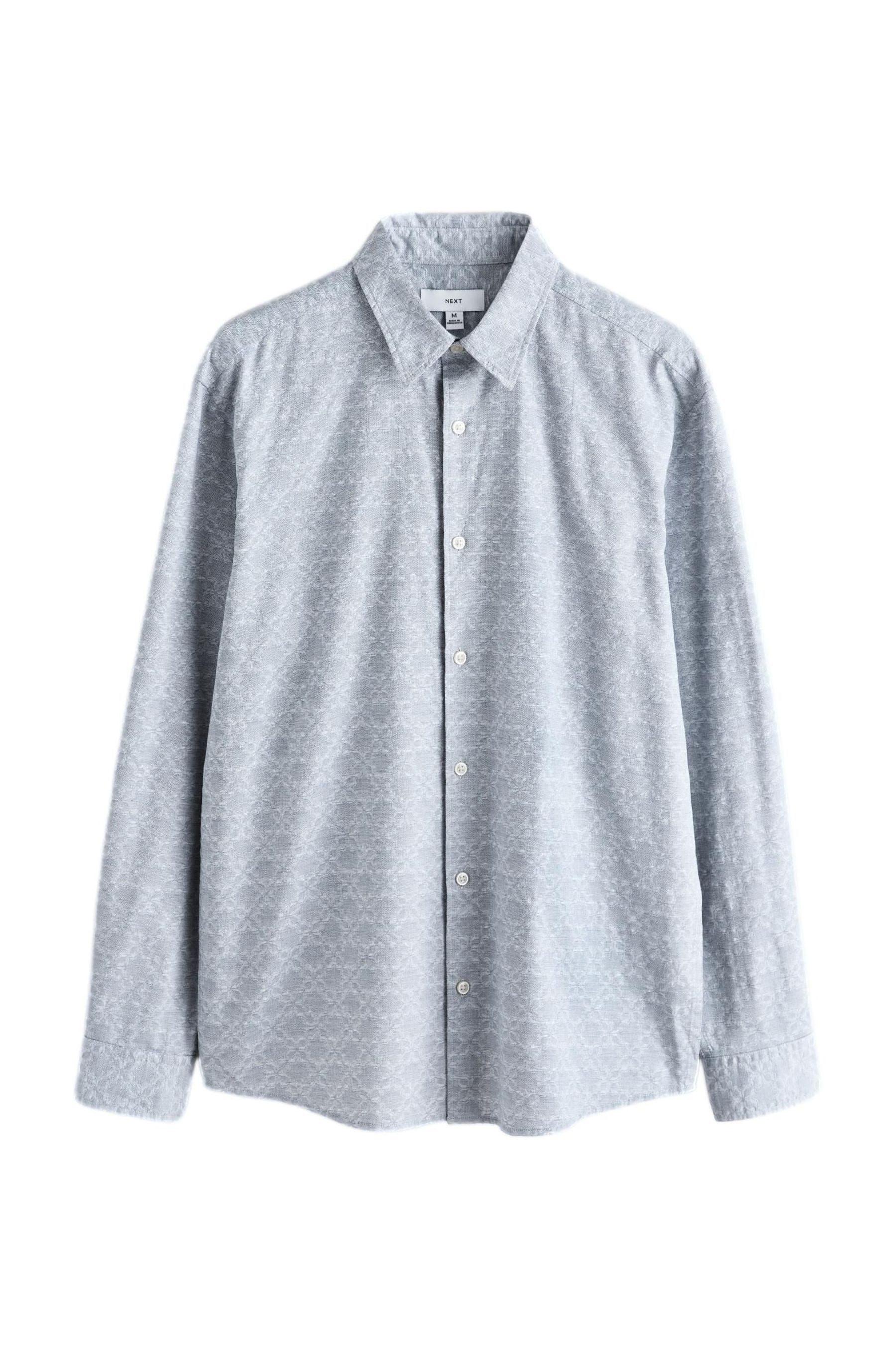 Langarmhemd Langarmhemd mit Jacquard-Print