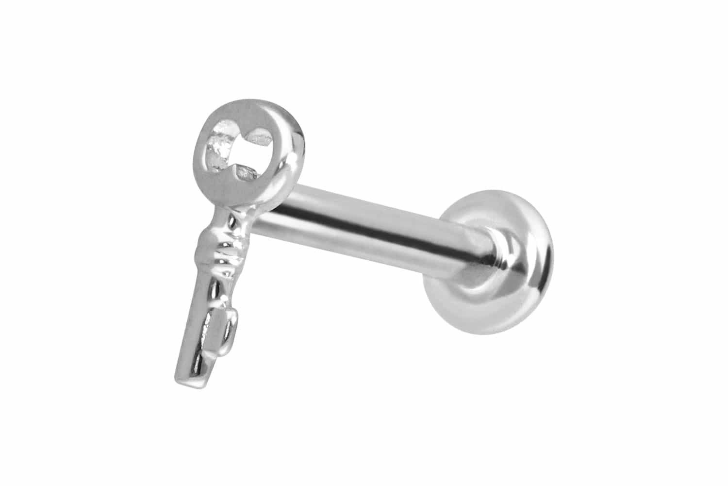 Piercing-Set 14 Karat Gold Labret mit Innengewinde SCHLÜSSEL