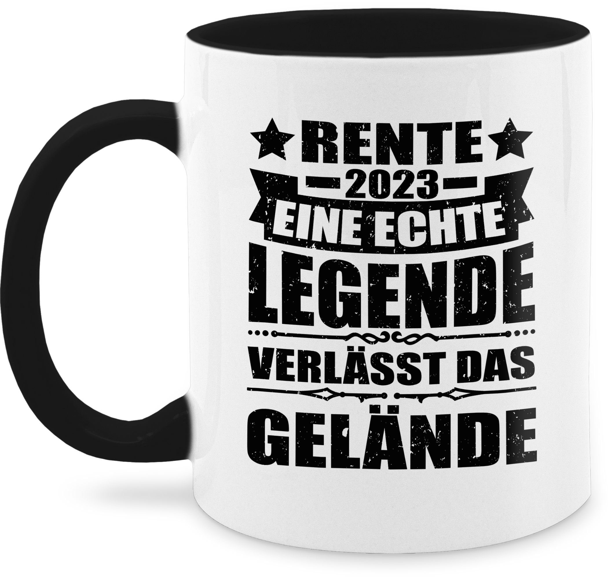 1 - Keramik, Shirtracer 2023 Schwarz Gelände, Rente verlässt Tasse das Rentnerin Legende Tasse