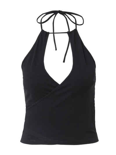 URBAN CLASSICS Neckholdertop (1-tlg) Drapiert/gerafft, Wickel-Design, Cut-Outs, Weiteres Detail