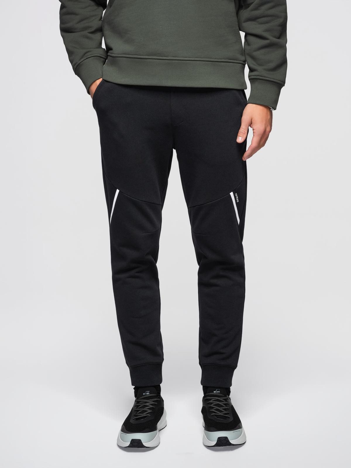 Sweathose Herren Joggerhose Regular Fit aus meliertem Jersey