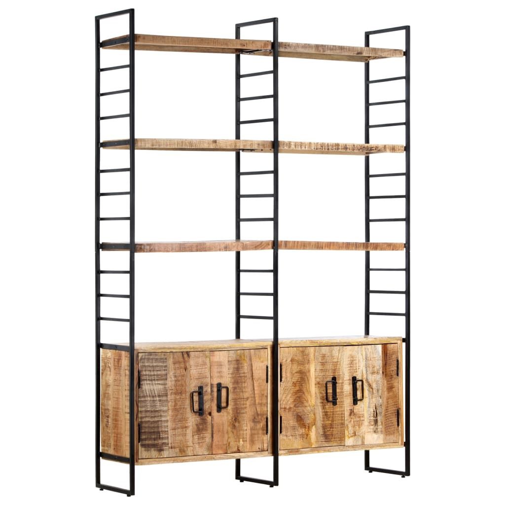 vidaXL Bücherregal Bücherregal 4 Ebenen 124x30x180 cm Raues holz, 1-tlg.
