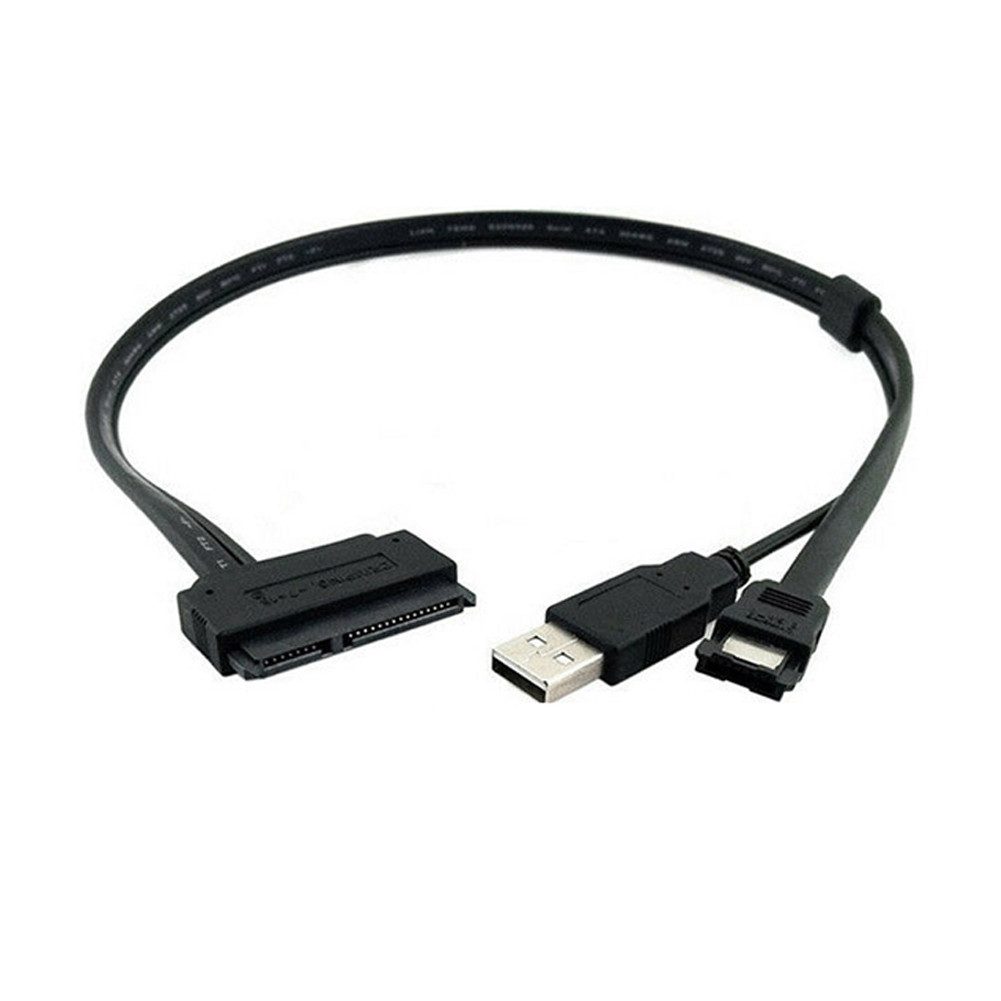 Bolwins M13 mini 22Pin SATA auf ESATA Daten USB Kabel Adapter 2.5'' Festplatte Computer-Kabel, USB 2.0 Typ A + eSATA Stecker, SATA 22Pin (7+15) Buchse (50 cm), Kombikabel für Datenübertragung und Stromversorgung ohne Netzteil