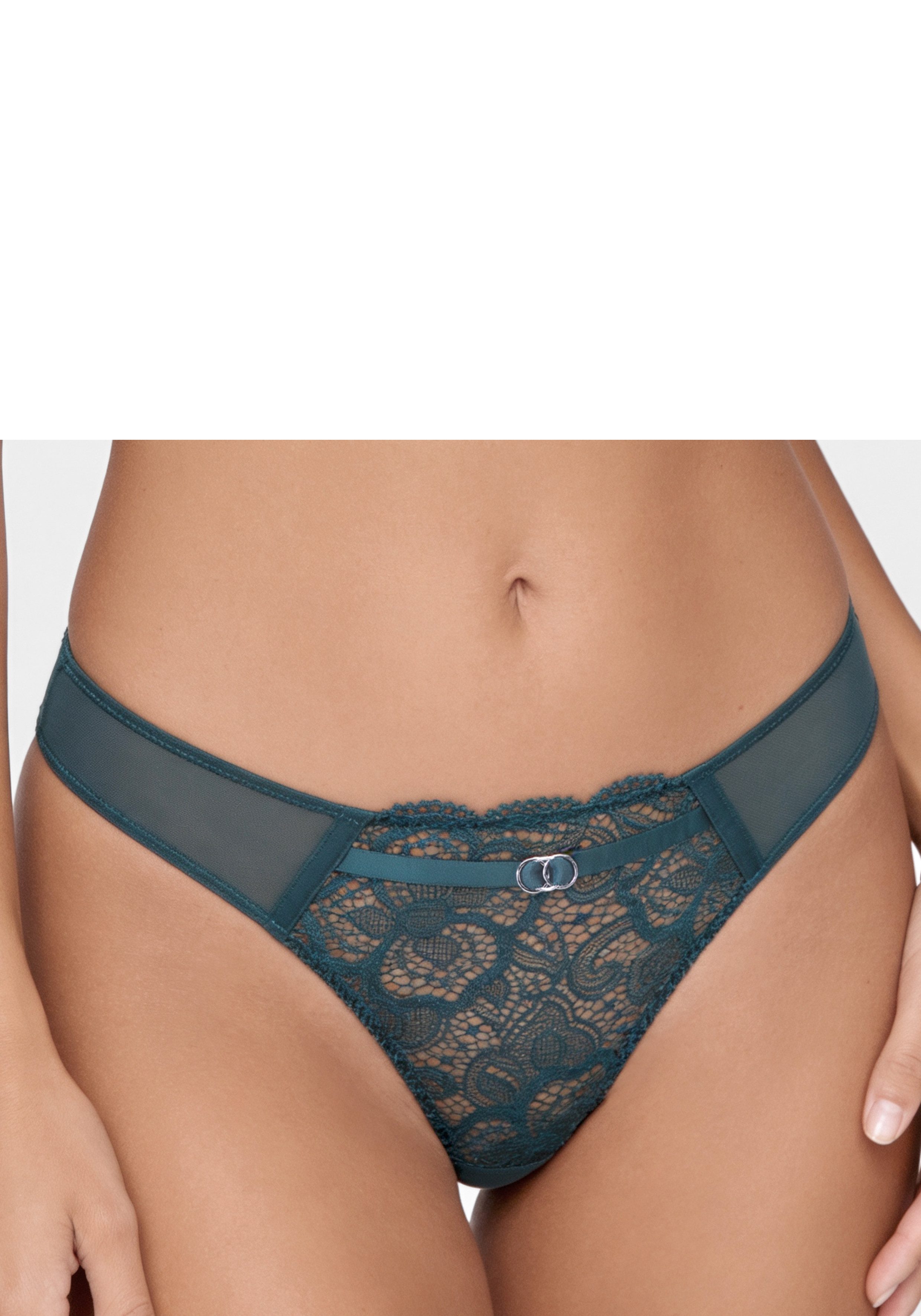 LASCANA String Nikoletta aus floraler Spitze und feinem Mesh in transparenter Optik