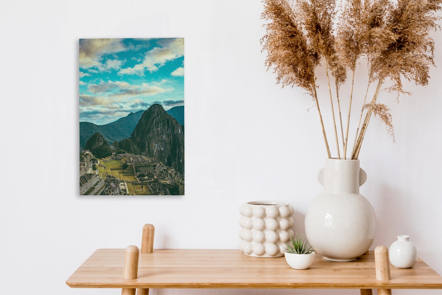 - Zackenaufhänger, Gemälde, bespannt Leinwandbild Leinwandbild St), fertig inkl. OneMillionCanvasses® 20x30 Peru Berg - (1 cm Machu Picchu,