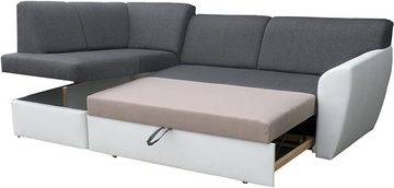 MOEBLO Ecksofa MARGO, Sofa Eckcouch Couch Ottomane L-Form Schlafsofa Polstergarnitur Wohnlandschaft Polsterecke, mit Schlaffunktion und Bettkasten, - (BxHxT): 245x90x155cm