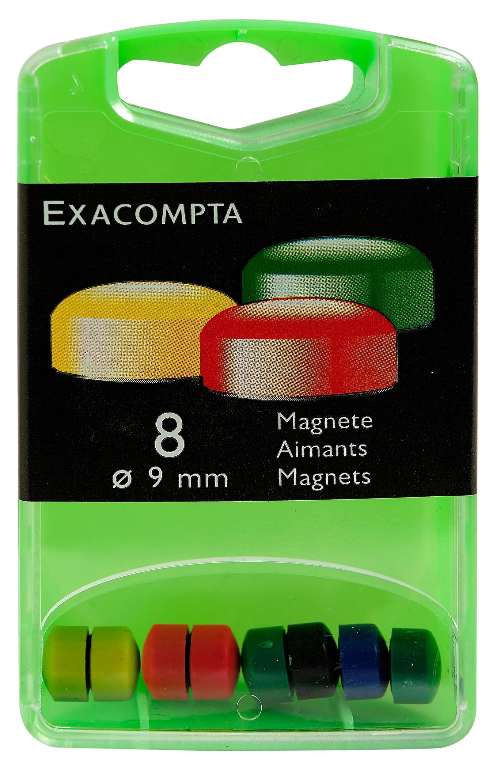 Magnet 8x Magneten F9, 9mm Durchmesser - Farben sortiert - 11045E