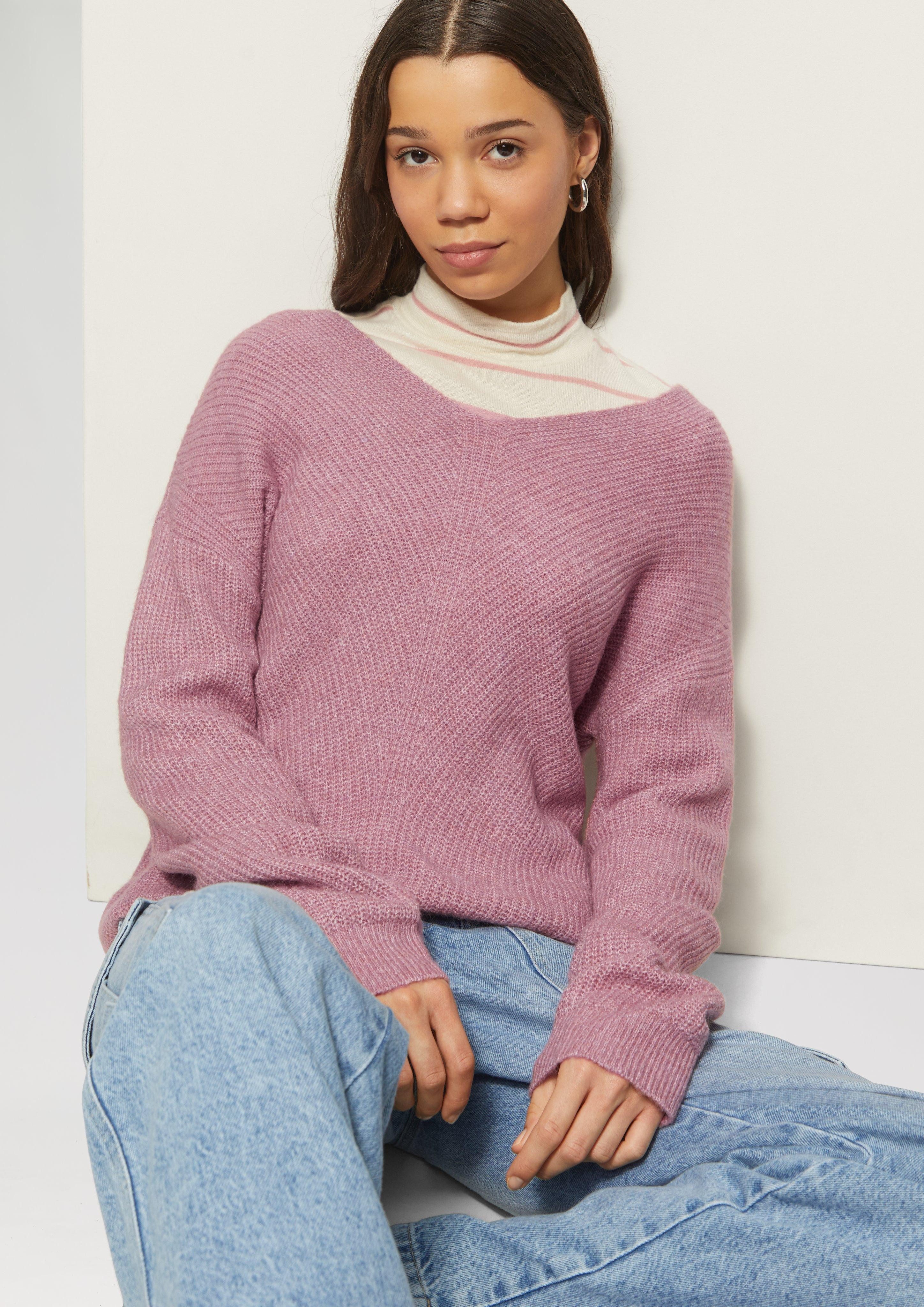 Strickpullover Weicher Pullover mit Rippstruktur