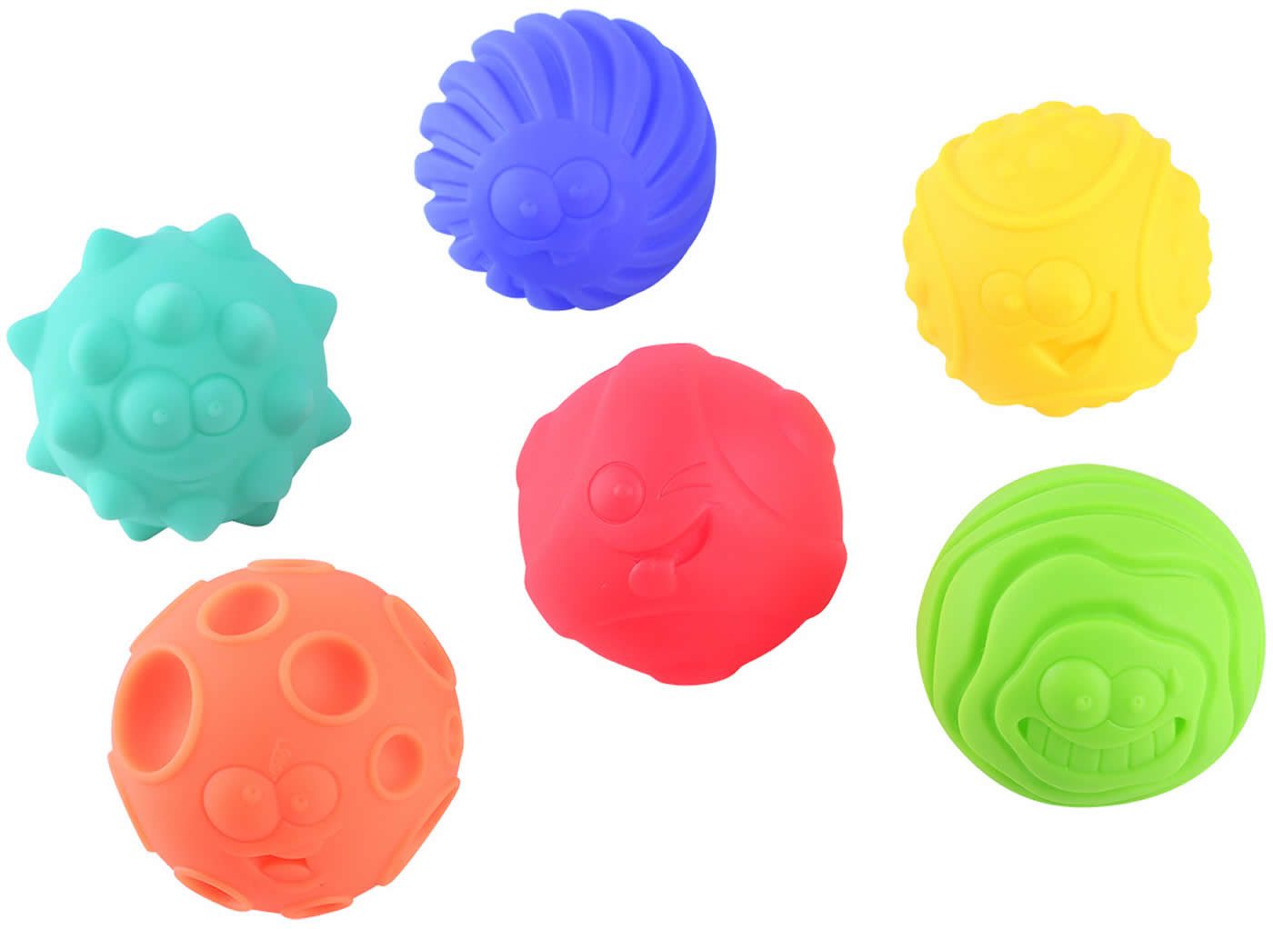 Spielcenter Sensorik-Bälle Set 6-tlg. bunt Sinnesbälle Baby Motorik Spielzeug +6M