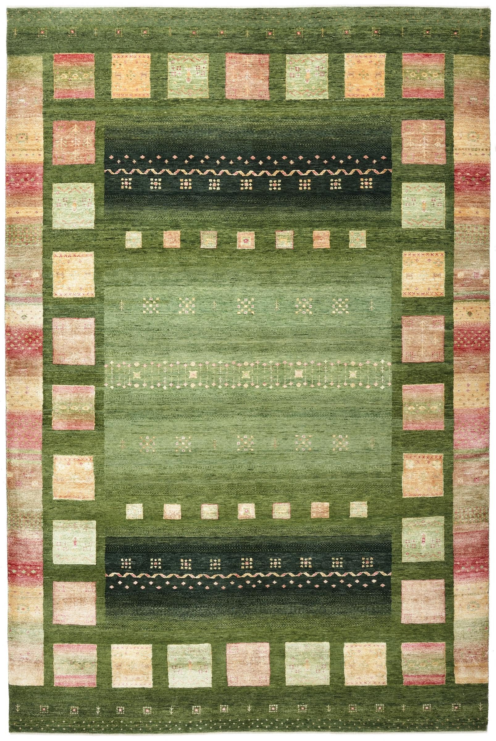 Nain Trading Orientteppich Gabbeh Loribaft Design 205x310 Handgeknüpfter Moderner Orientteppich, rechteckig, Höhe: 12 mm