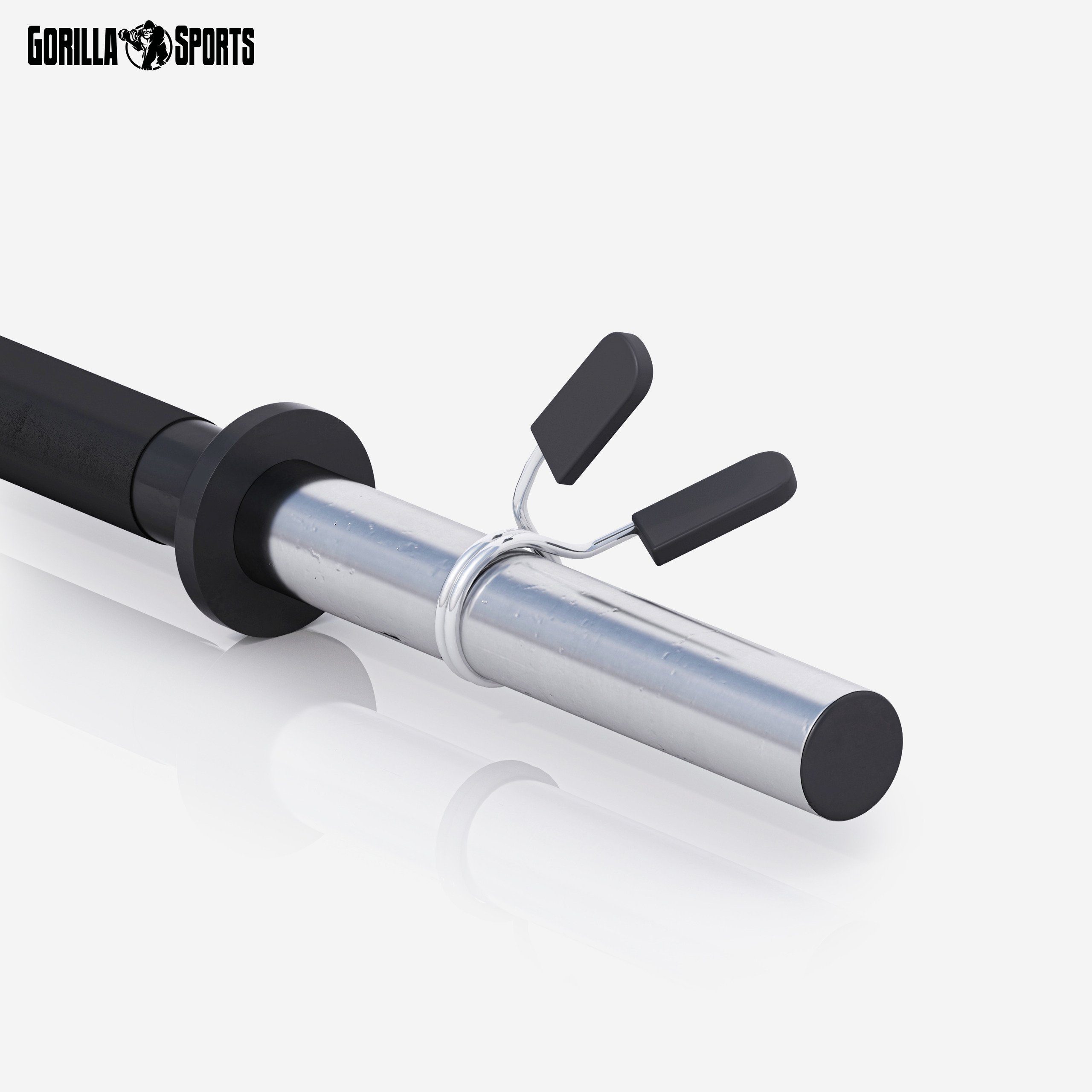 GORILLA SPORTS Langhantelstange Langhantel Aerobic Chrom in Schwarz mit 130 cm, 130 cm (3-tlg)