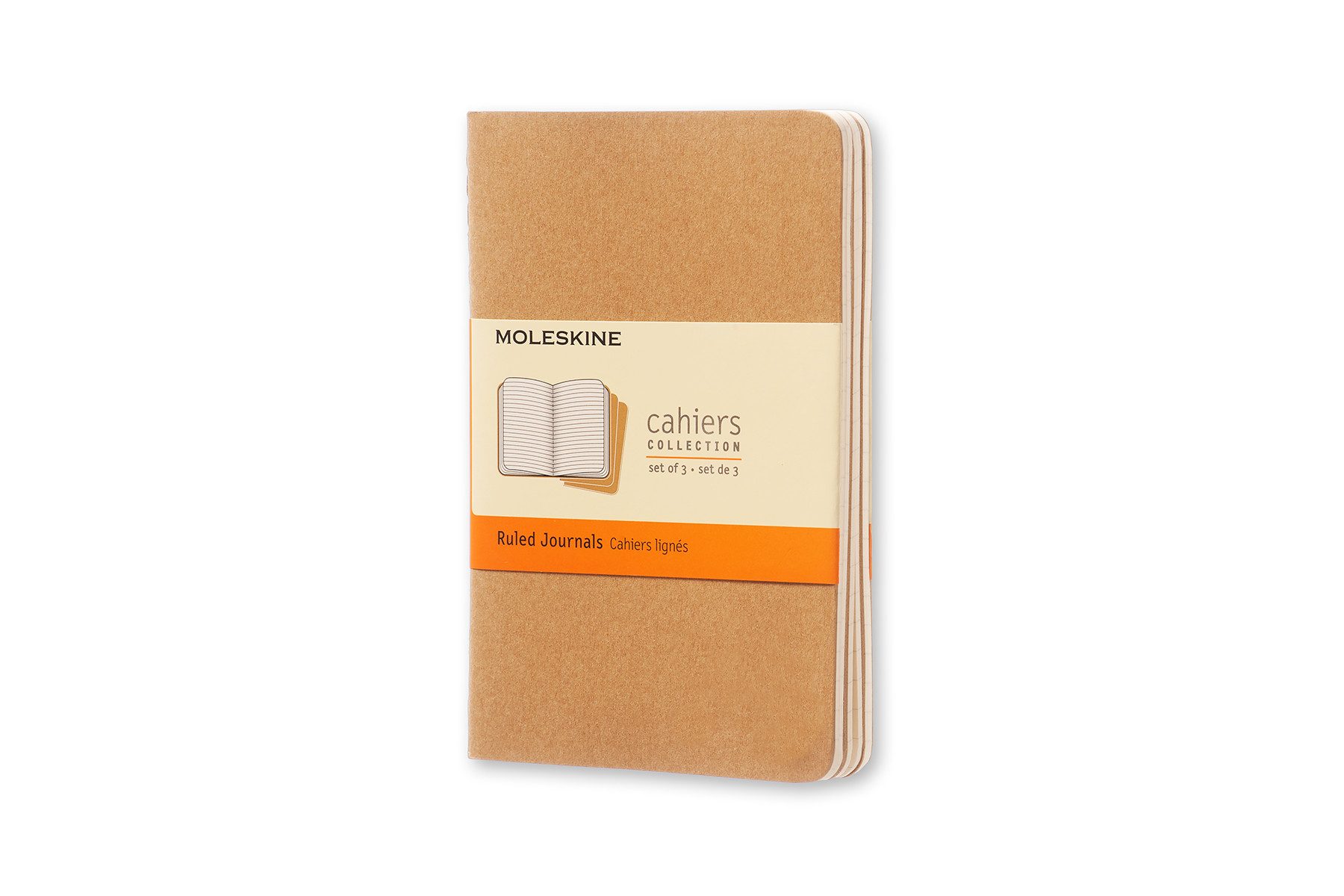 MOLESKINE Notizheft, Cahier 3er Set - mit Kartoneinband - 70g-Papier