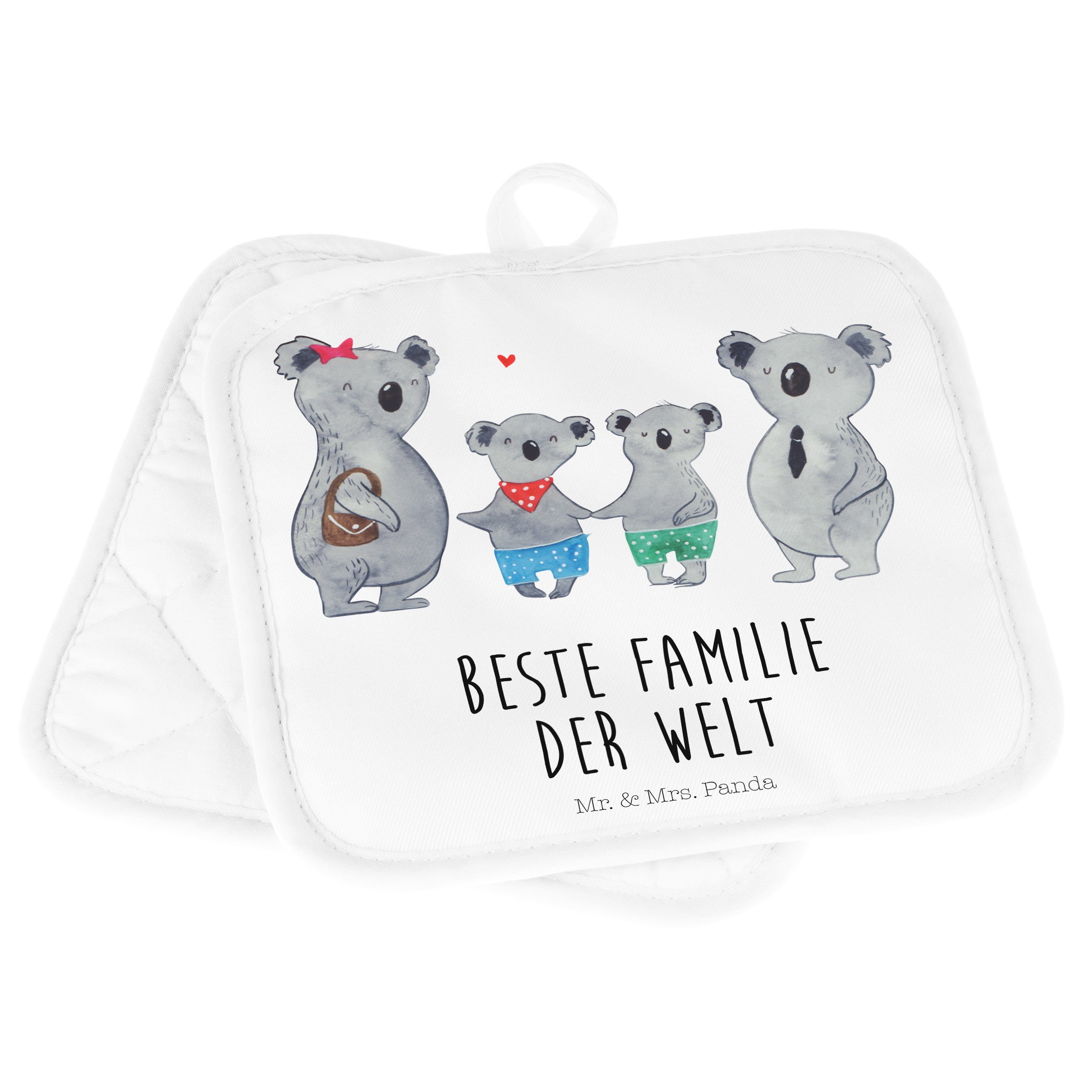 Bruder, Geschenk, (1-tlg) & Familienleb, - zwei Topflappen Panda Koala Weiß Mr. Familie Mrs. Topflappen, -