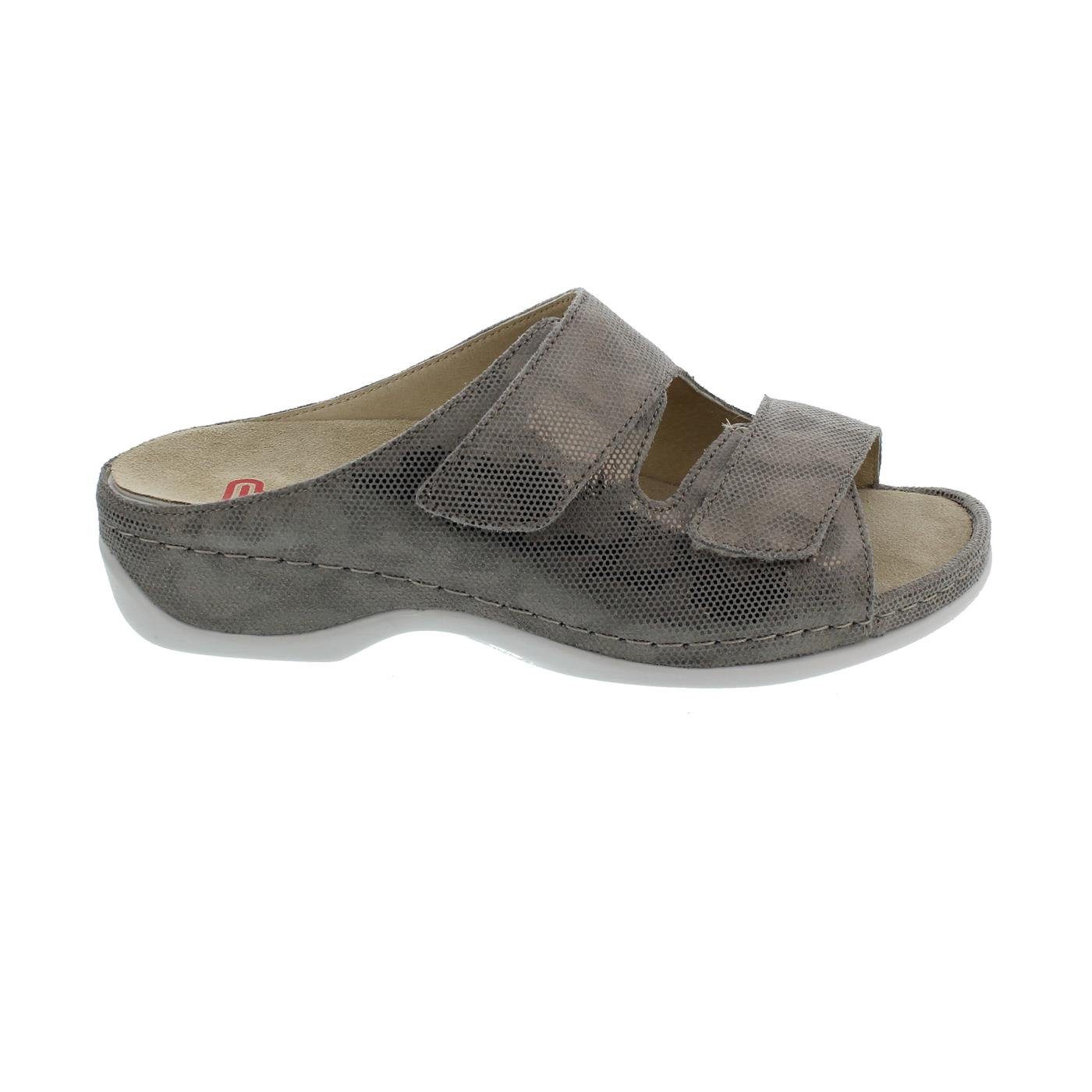 Berkemann Daria, bronze/Waben/shiny, Leder, Wechselfußbett, Klettversc Pantolette