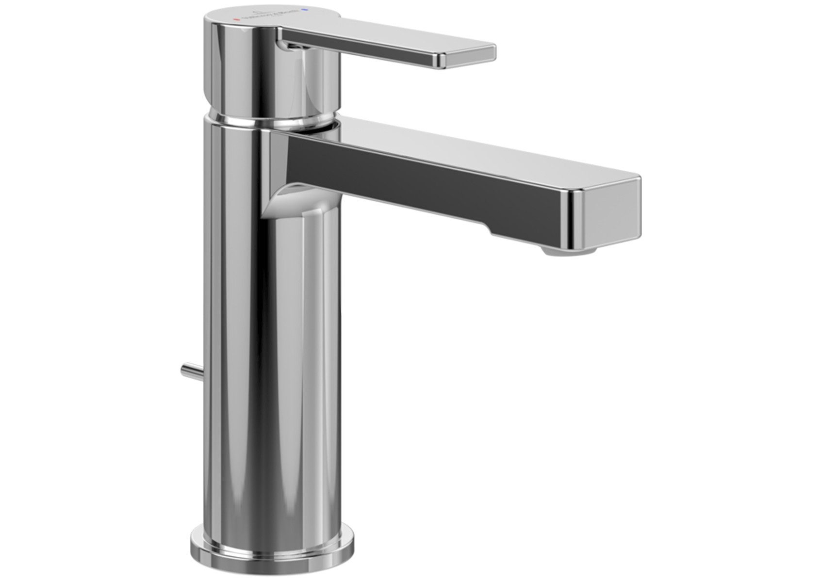 Villeroy & Boch Waschtischarmatur Architectura Square Einhebelmischer ohne Ablaufgarnitur, Chrom (flacher Hebelgriff, Normalstrahl, Keramikmischsystem, DN15, Waschbeckenarmatur) SmartPressure max. 7 l/min, Durchlauferhitzer geeignet
