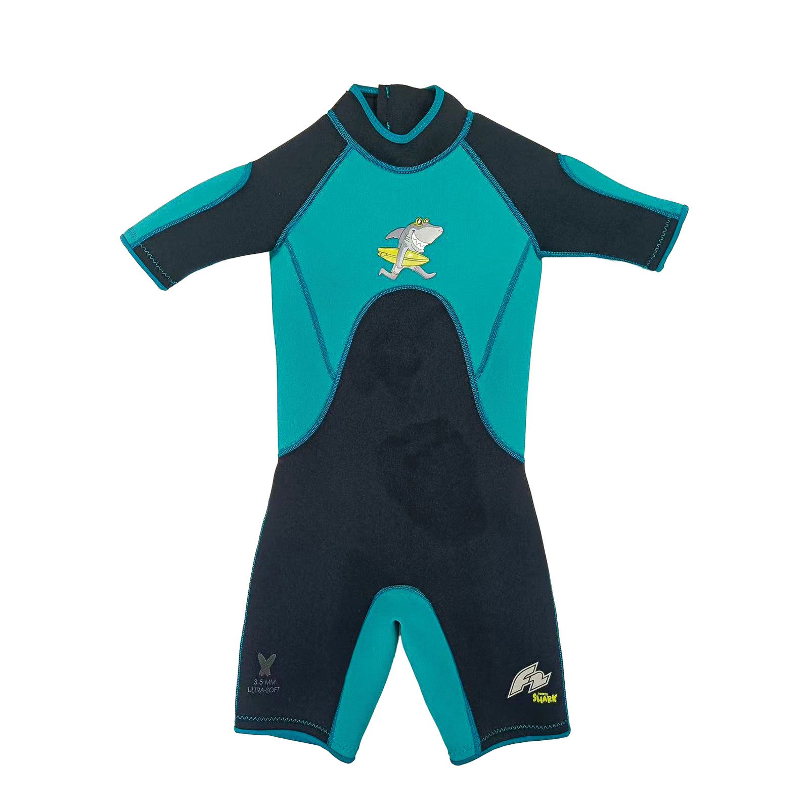 F2 Neoprenanzug F2 Junior Neopren Anzug Shark Shorty Kurz 6 yrs Türkis