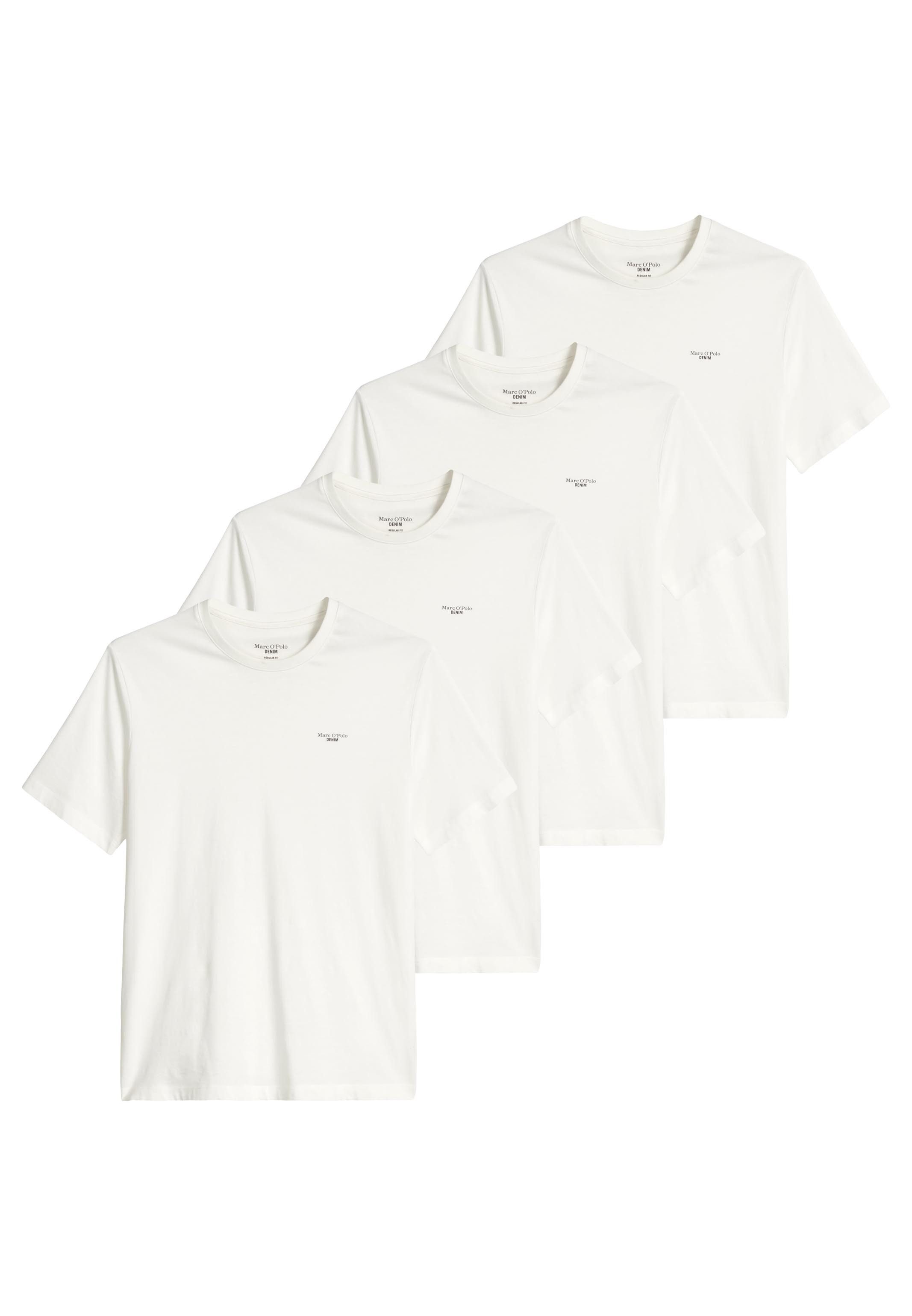 Marc O'Polo DENIM T-Shirt 4er Pack Basic (Spar-Set, 4-tlg) T-Shirt - Baumwolle - Atmungsaktiv - Weiche Baumwolle