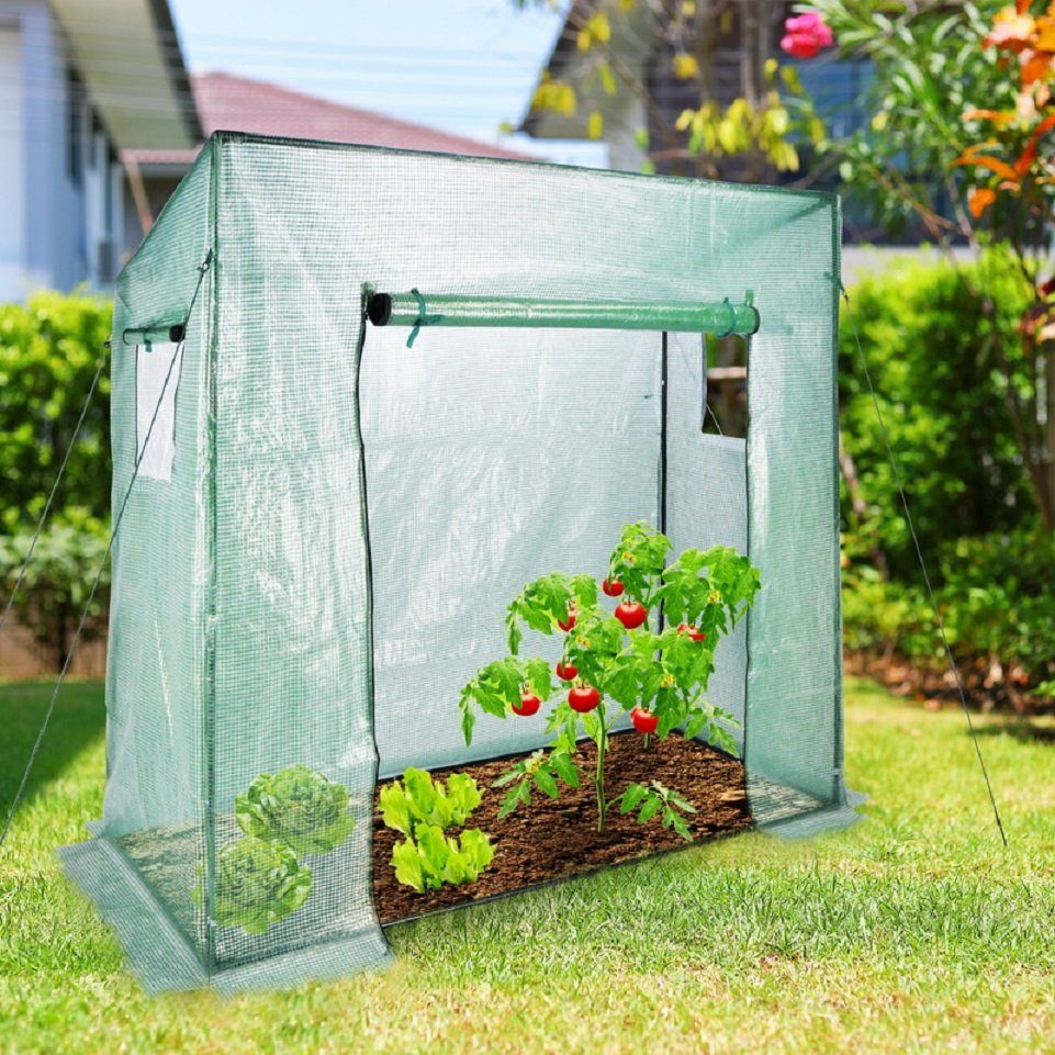 Haushalt International Tomatengewächshaus Gurkengewächshaus Gemüse Gartenhaus freistehend, Schutzhülle UV und frostbeständig