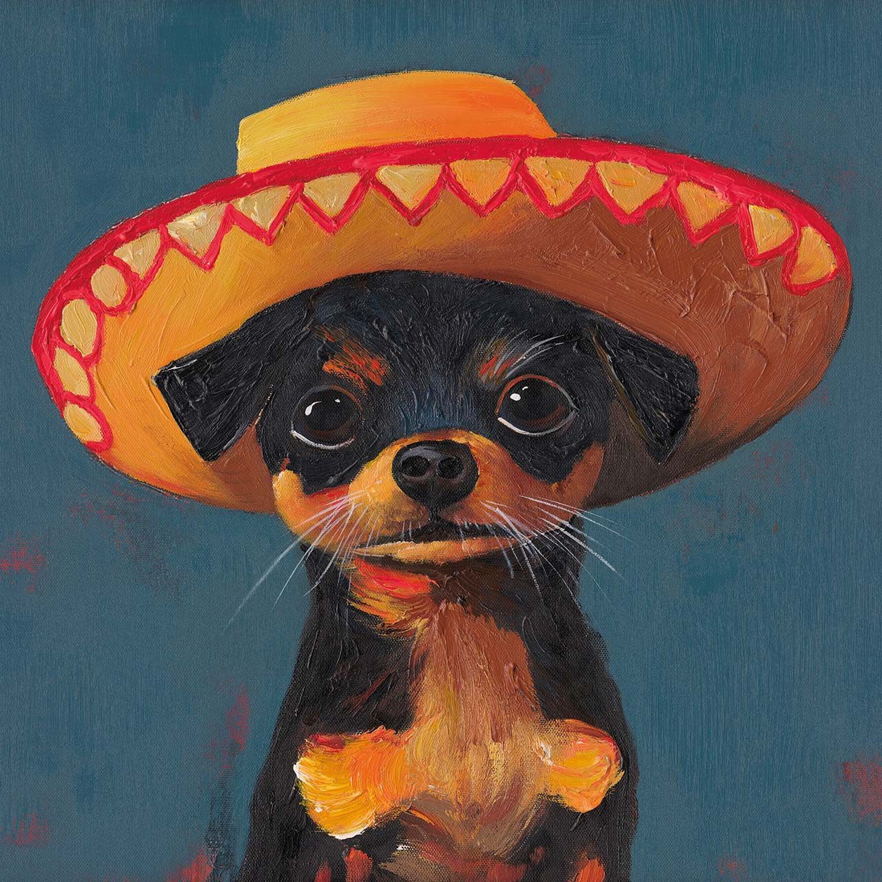 ArtUniverse Gemälde Mexican Dog 40 x 40 cm, Tiermotiv