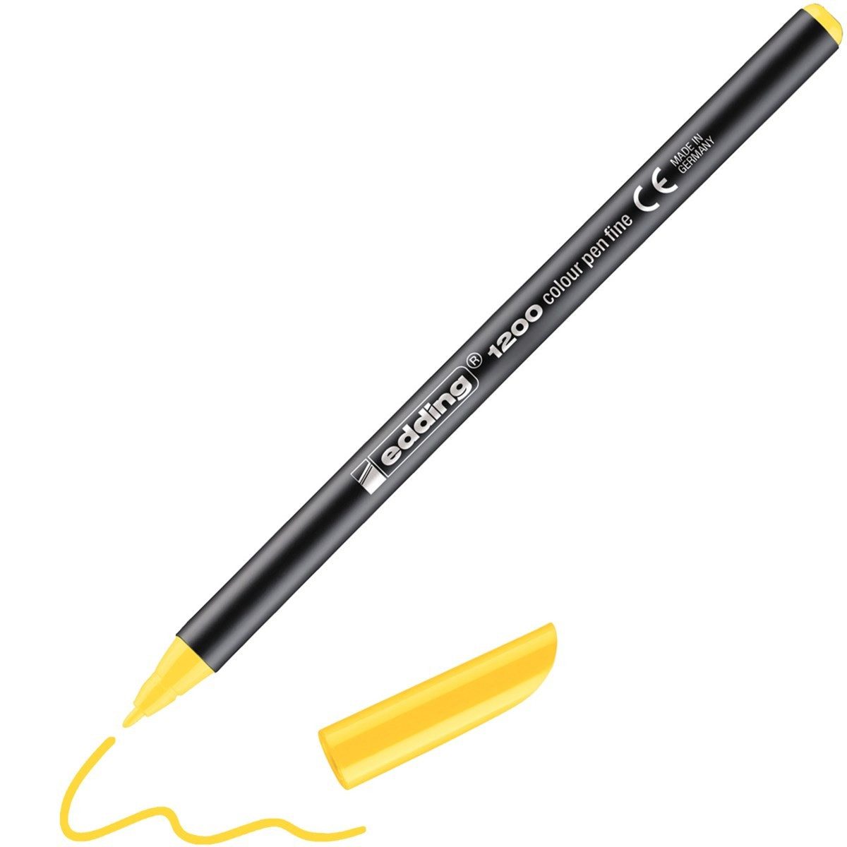 edding Faserstift Fasermaler 1200 Rundspitze Strichstärke 1 mm Gelb, Rundspitze
