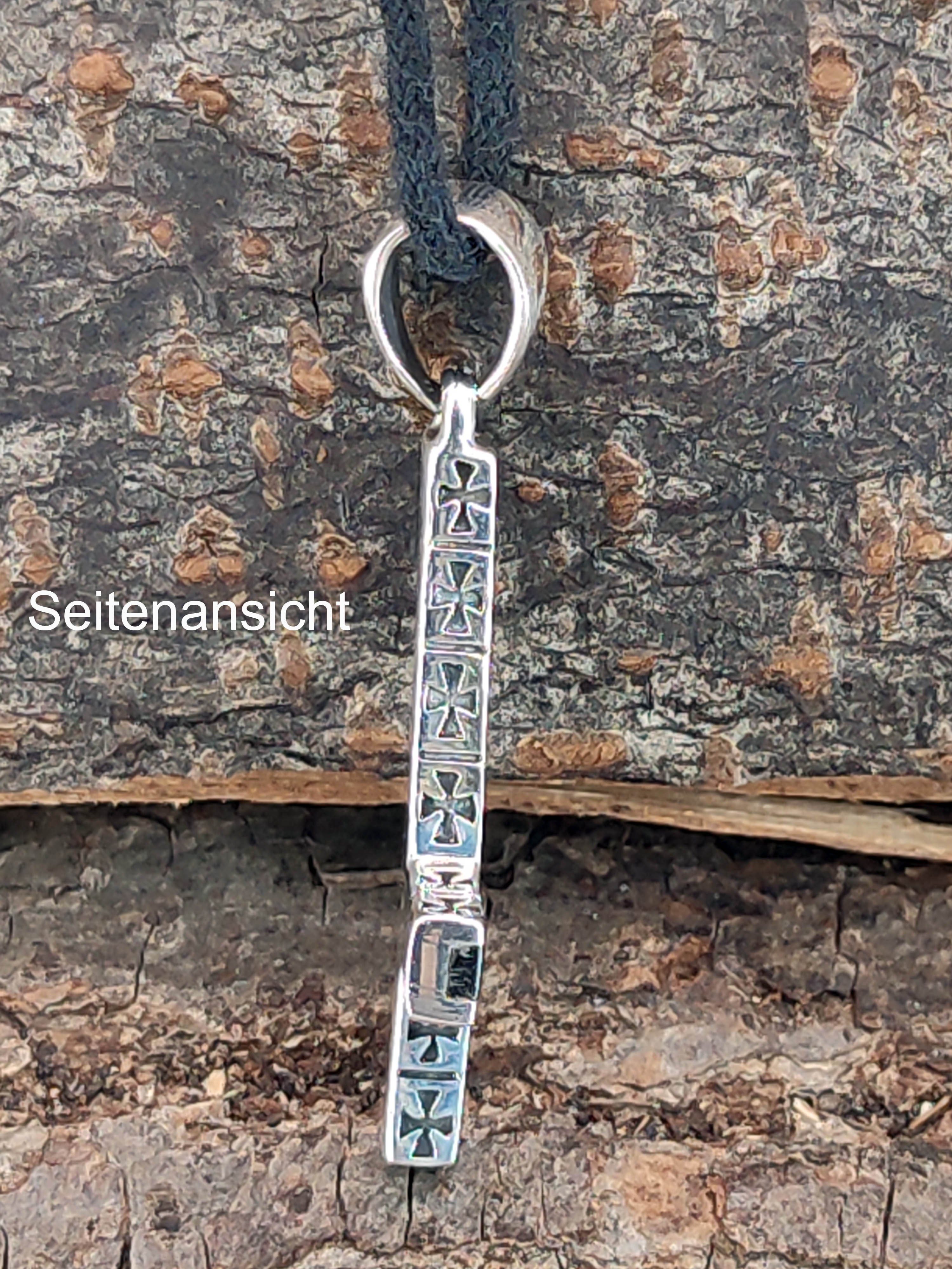 Leather umgedrehtes 925 Silber umgekehrtes Kiss Petruskreuz Kreuz Sterling Kettenanhänger of Kreuz