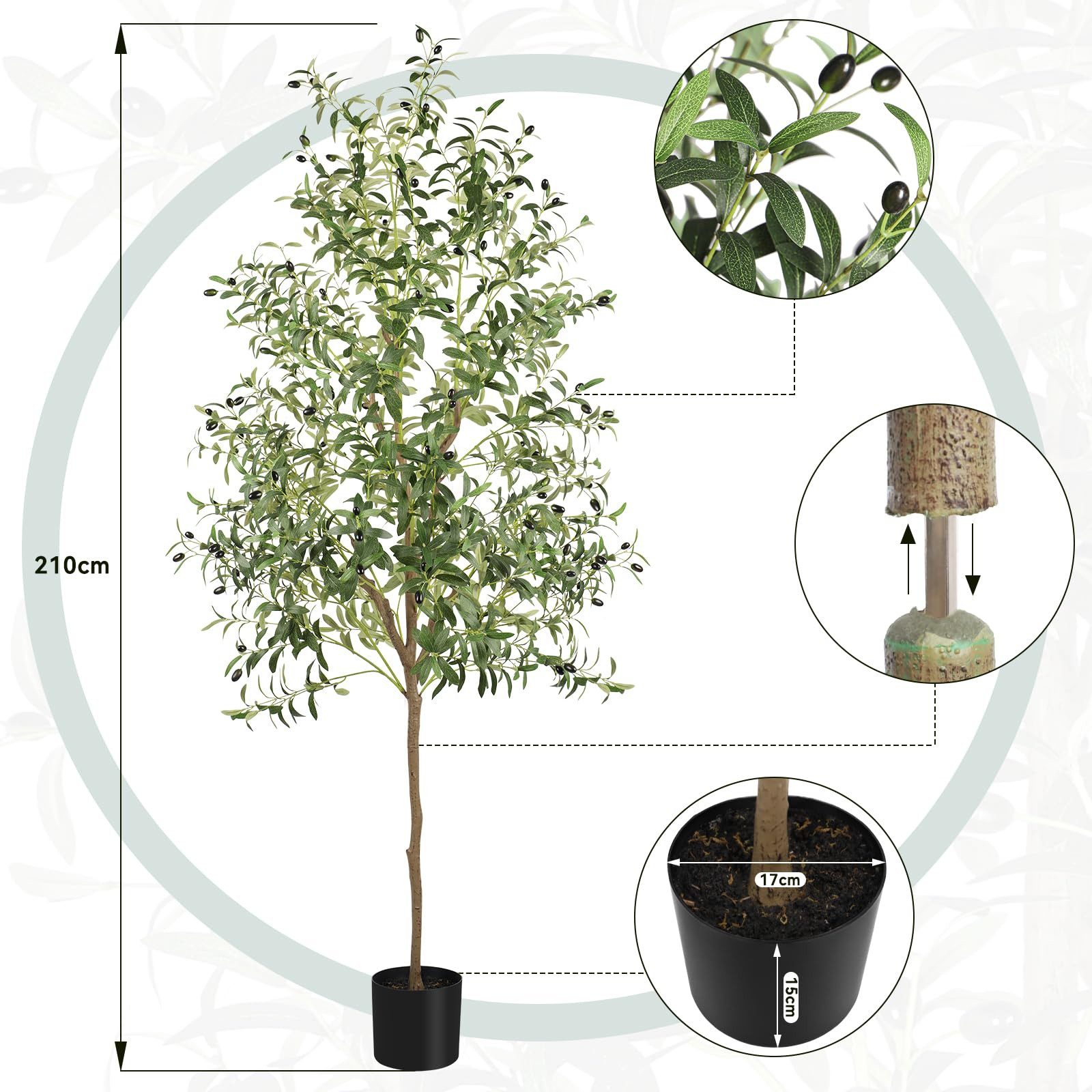 Kunstpflanze Olivenbaum Künstliche Pflanzen Höhe 120cm/150cm/170cm/180cm/21 günstig online kaufen