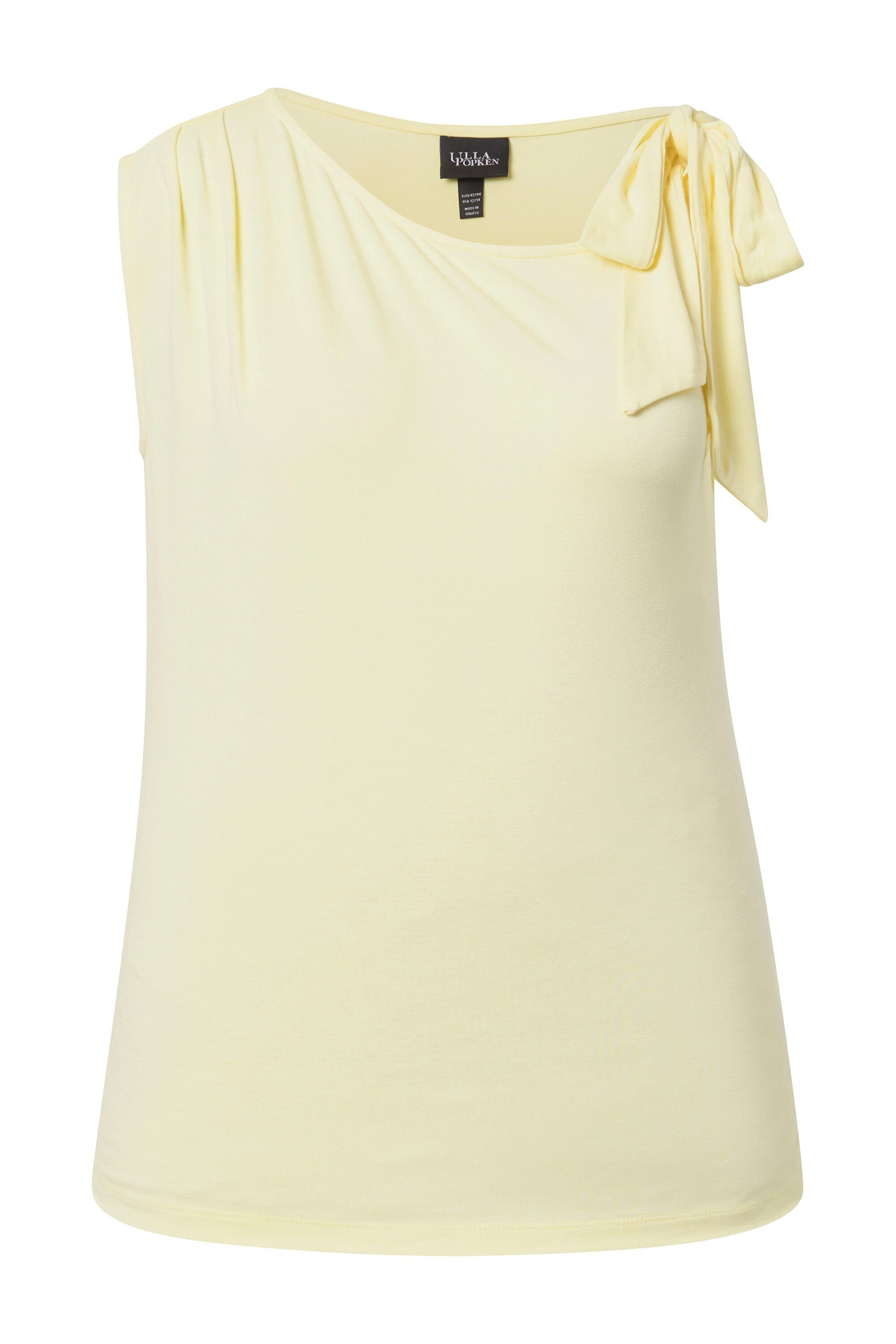 Ulla Popken T-Shirt Top asymmetrischer Ausschnitt Slim ärmellos