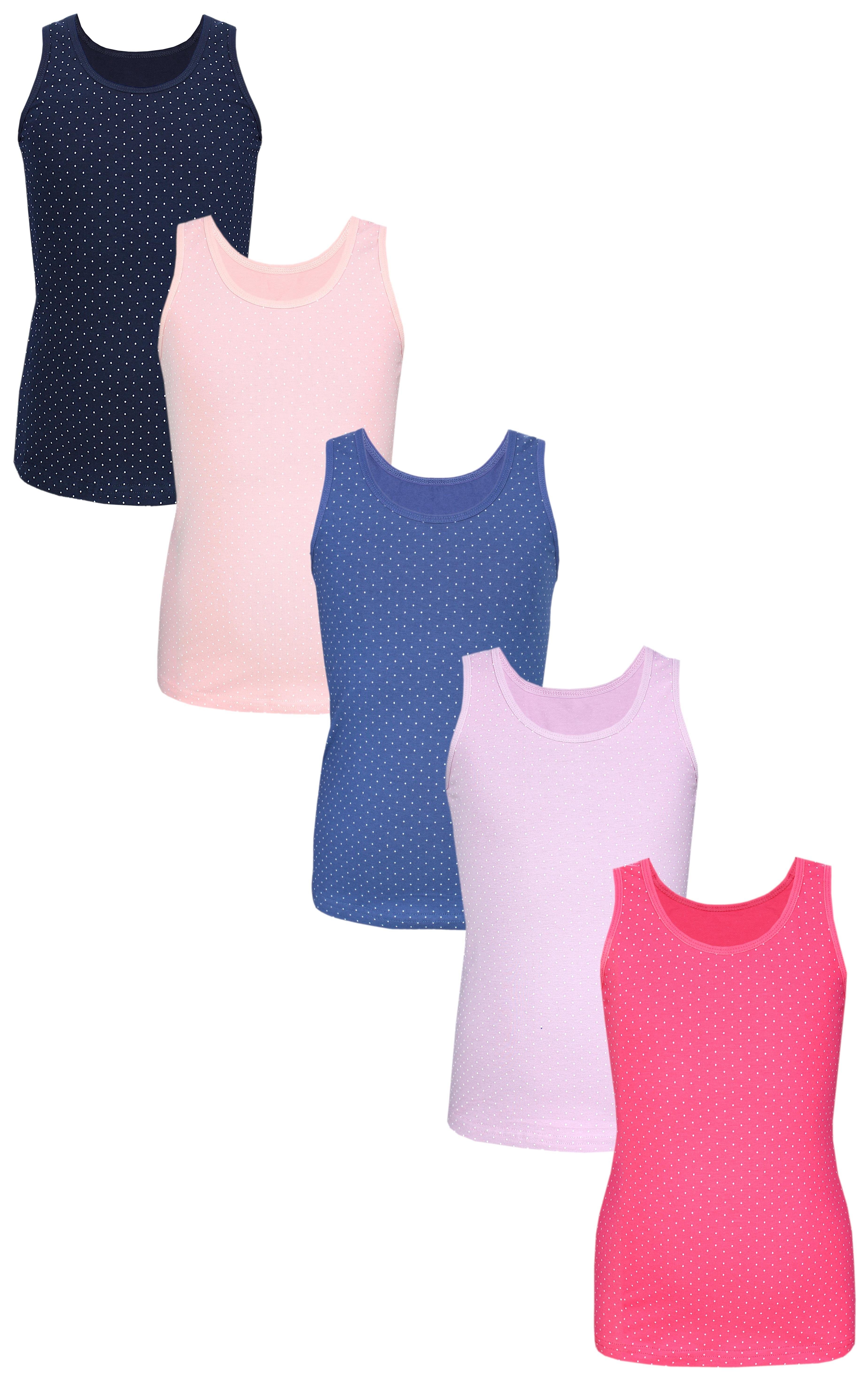 TupTam Unterhemd TupTam Mädchen Baumwolle Unterhemd 5er Pack Tank Top Ärmellos Kinder Punkte Rosa Blau Lila | Unterhemden