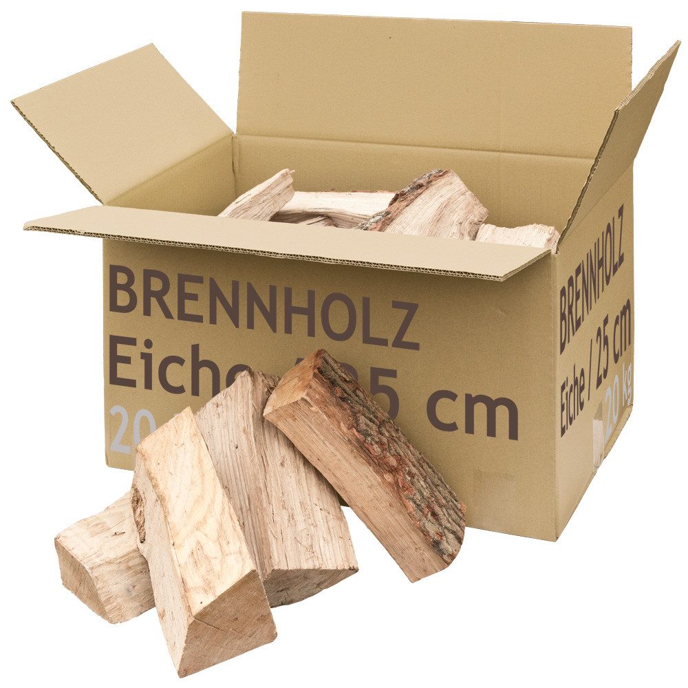 Flameup Kaminholz Brennholz Kaminholz Holz Eiche 20 kg Ofen Kamin Kaminofen Grill 25 cm, 20 kg