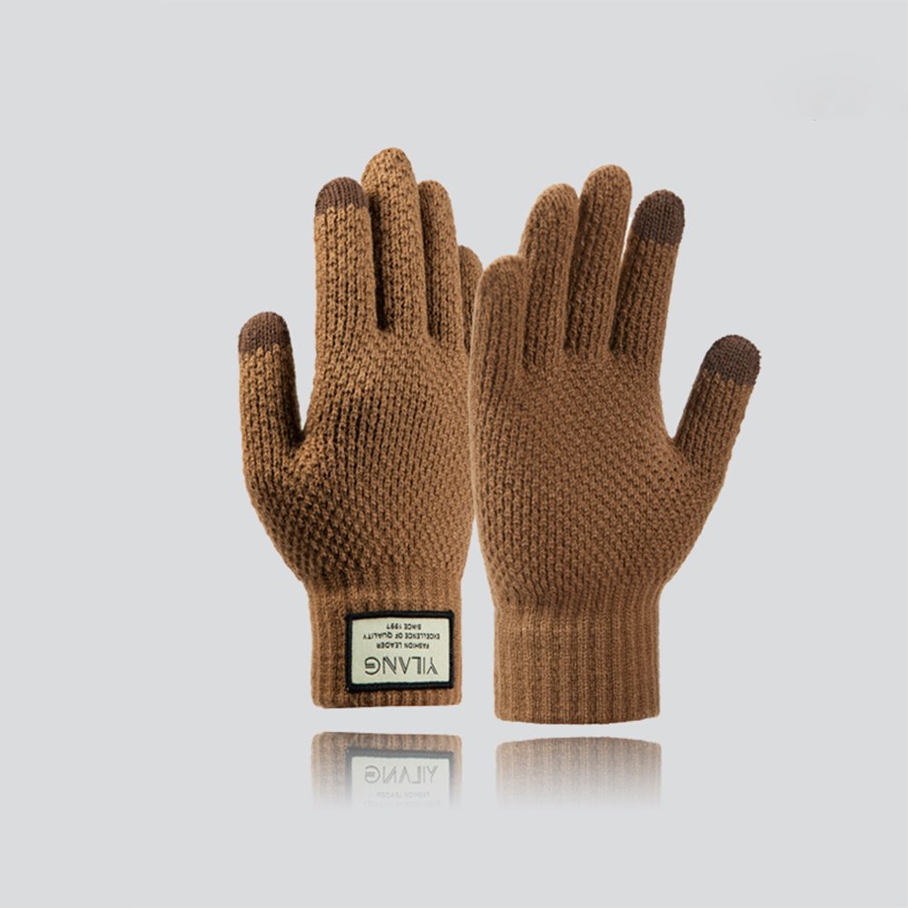 ZanMax Strickhandschuhe Modische Strickhandschuhe für Herbst und Winter Kaffee