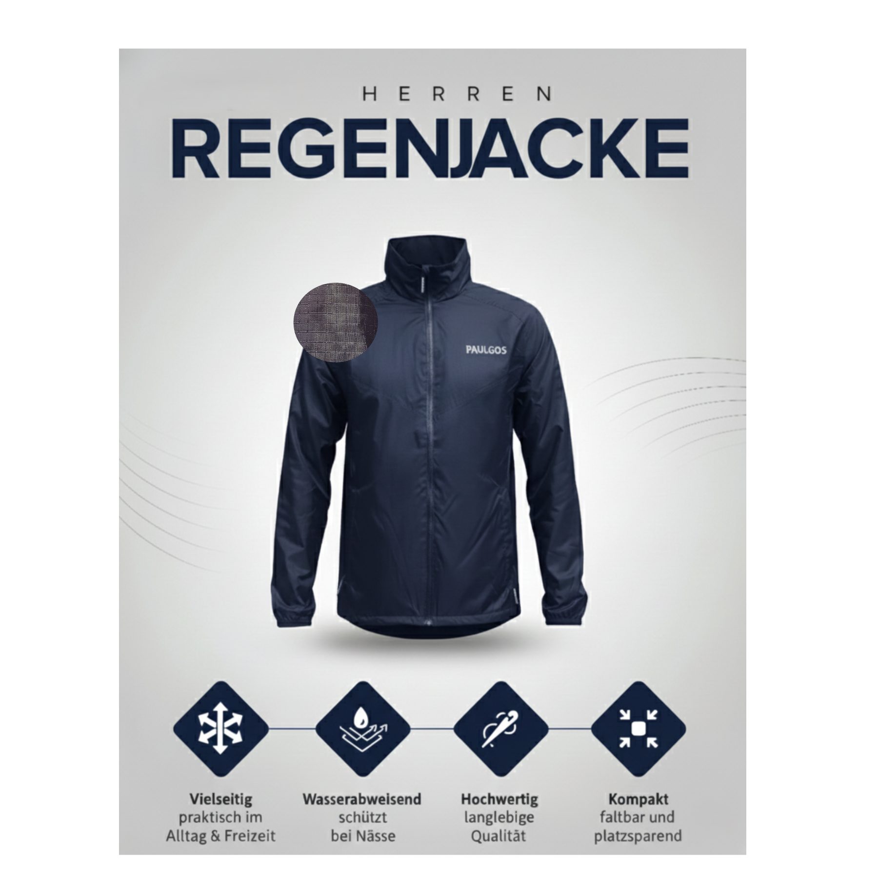 PAULGOS Regenjacke Herren Regenjacke Funktionsjacke