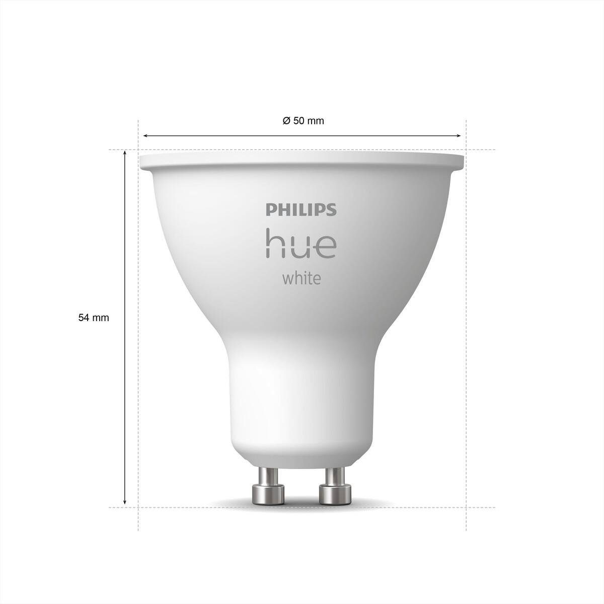 Hue Warmweiß LED Philips LED-Leuchtmittel GU10 Leuchtmittel Doppelpack, GU10,