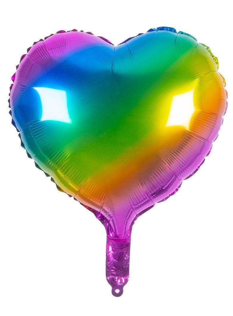Boland Folienballon Herz Folienballon regenbogen, Herzförmiger Ballon - für Helium und Luft geeignet