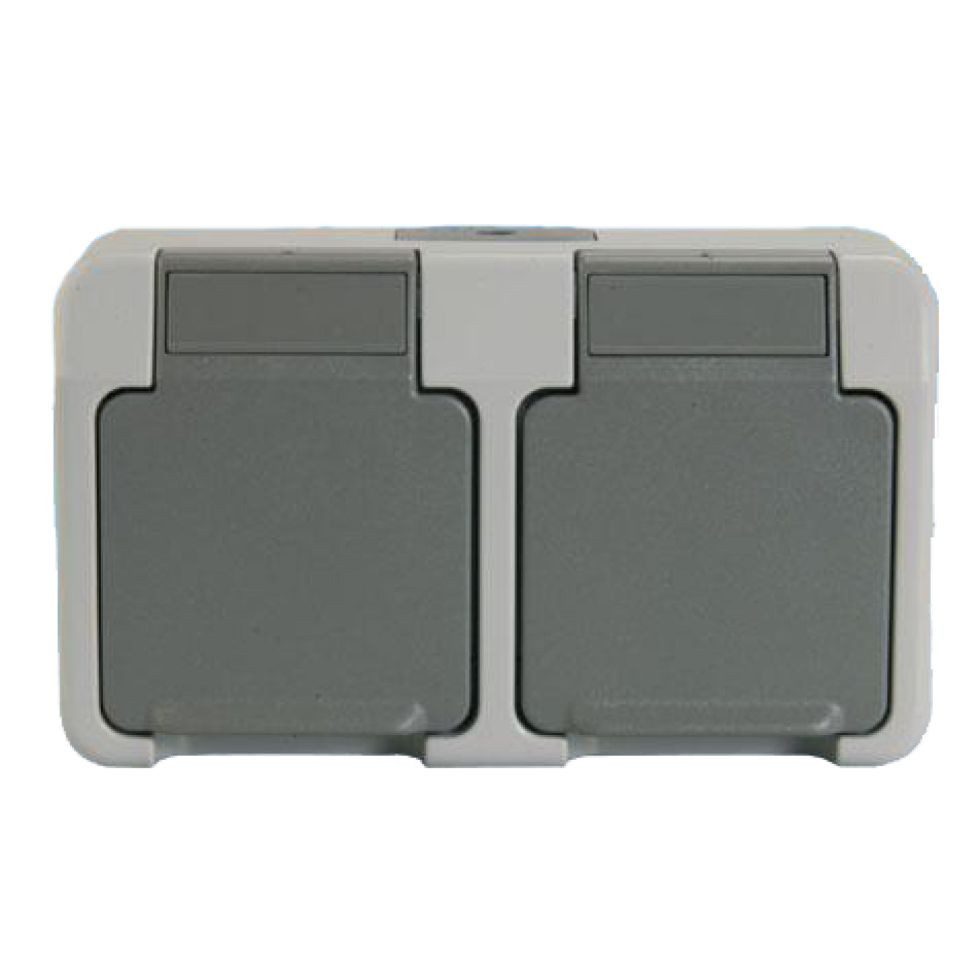 merten Steckdose Merten Doppelsteckdose mit Klappdeckel Aquastar