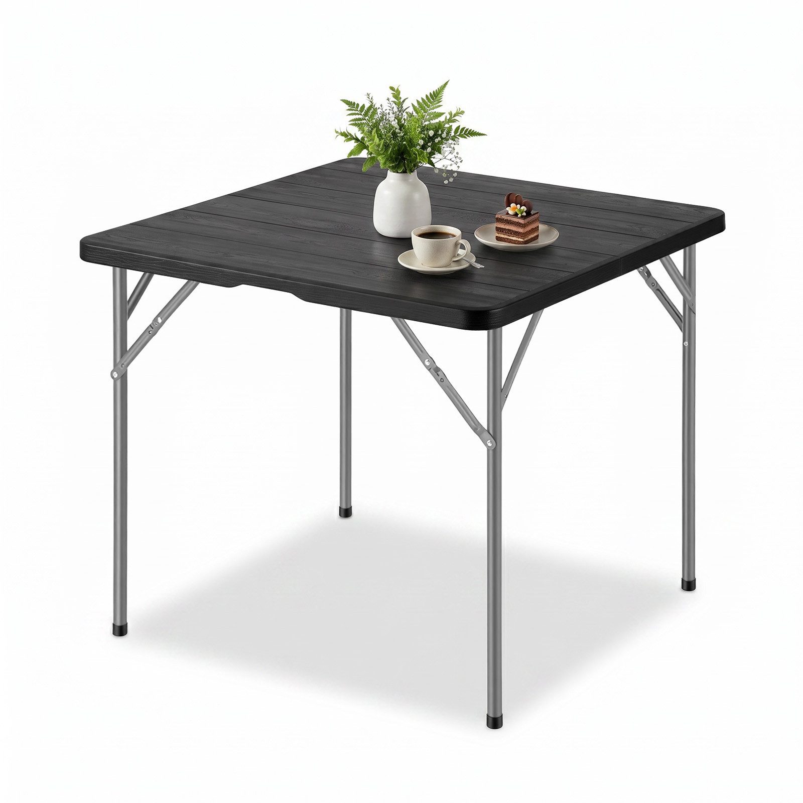 Sekey Klapptisch Klappbarer Tisch Campingtisch Faltbar Buffettisch Gartentisch, Campingtisch Quadratisch, Klappbar, Schwarz von Sekey