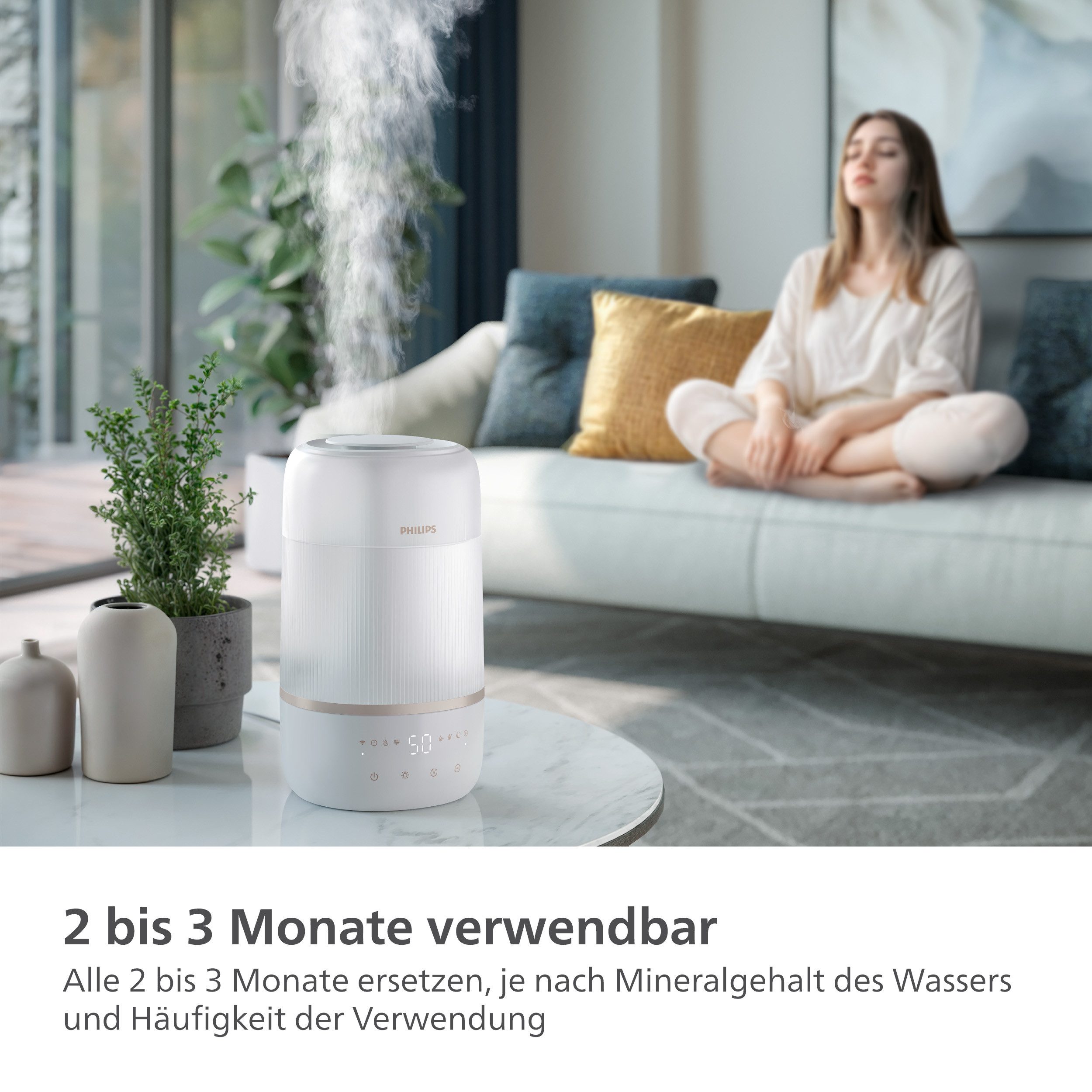 Philips Kalkfilter FY5133/00 kompatibel mit 1000 Series Luftbefeuchtern, Zubehör für HU1509, HU1510, 2–3 Monate verwendbar – Bild 4 von 5